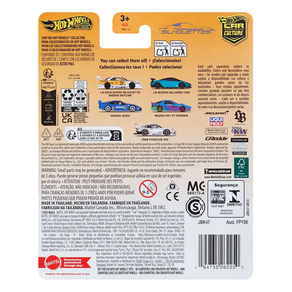 Hot Wheels Premium Car Culture Silhouettes Diecast Pojazd 1/64 LB-Works McLaren 720S zdjęcie produktu