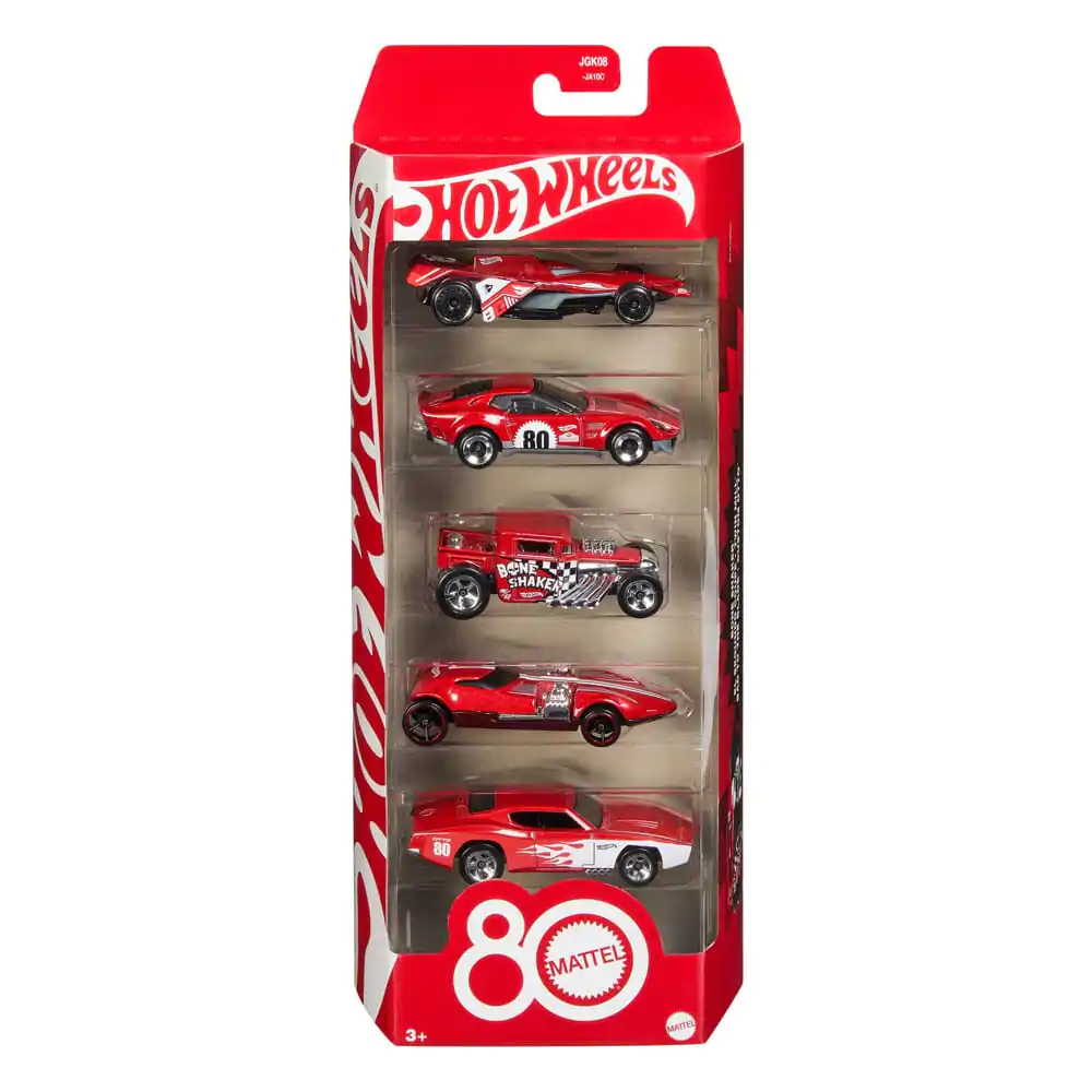 Hot Wheels Diecast Vehicle 5-Pack 1/64 80th Anniversary - 5 sztuk pojazdów odlewanych zdjęcie produktu