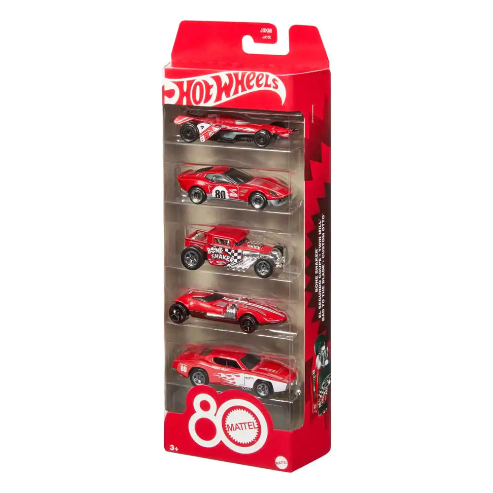 Hot Wheels Diecast Vehicle 5-Pack 1/64 80th Anniversary - 5 sztuk pojazdów odlewanych zdjęcie produktu