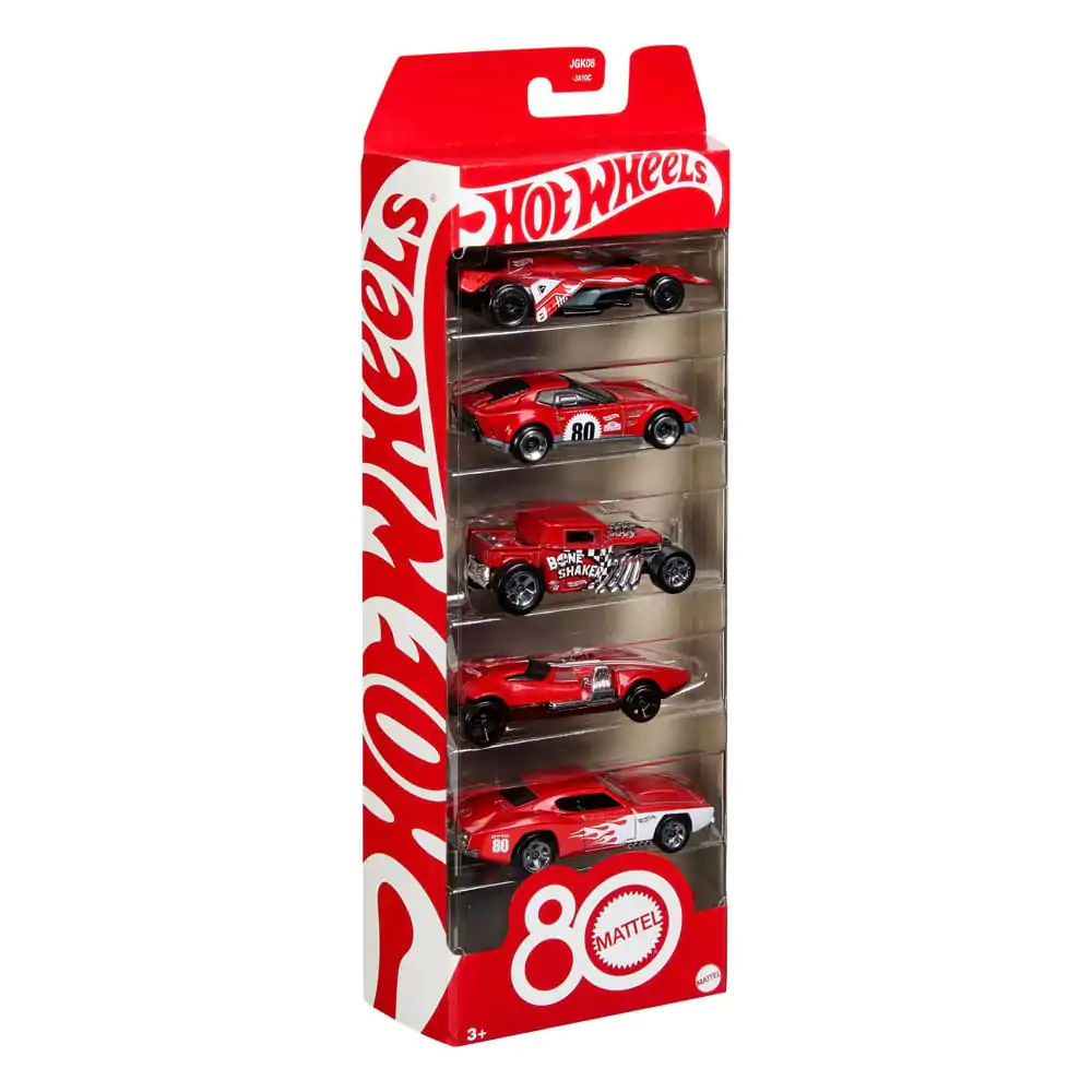 Hot Wheels Diecast Vehicle 5-Pack 1/64 80th Anniversary - 5 sztuk pojazdów odlewanych zdjęcie produktu
