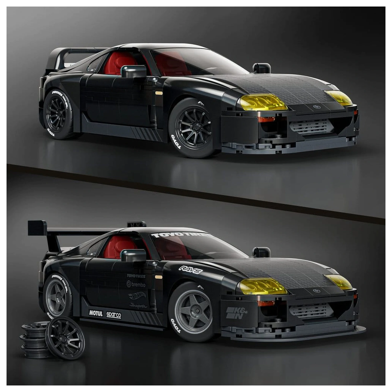 Hot Wheels Elite Mattel Brick Shop Zestaw Klocków Budowlanych 1/16 '94 Toyota Supra MKIV zdjęcie produktu