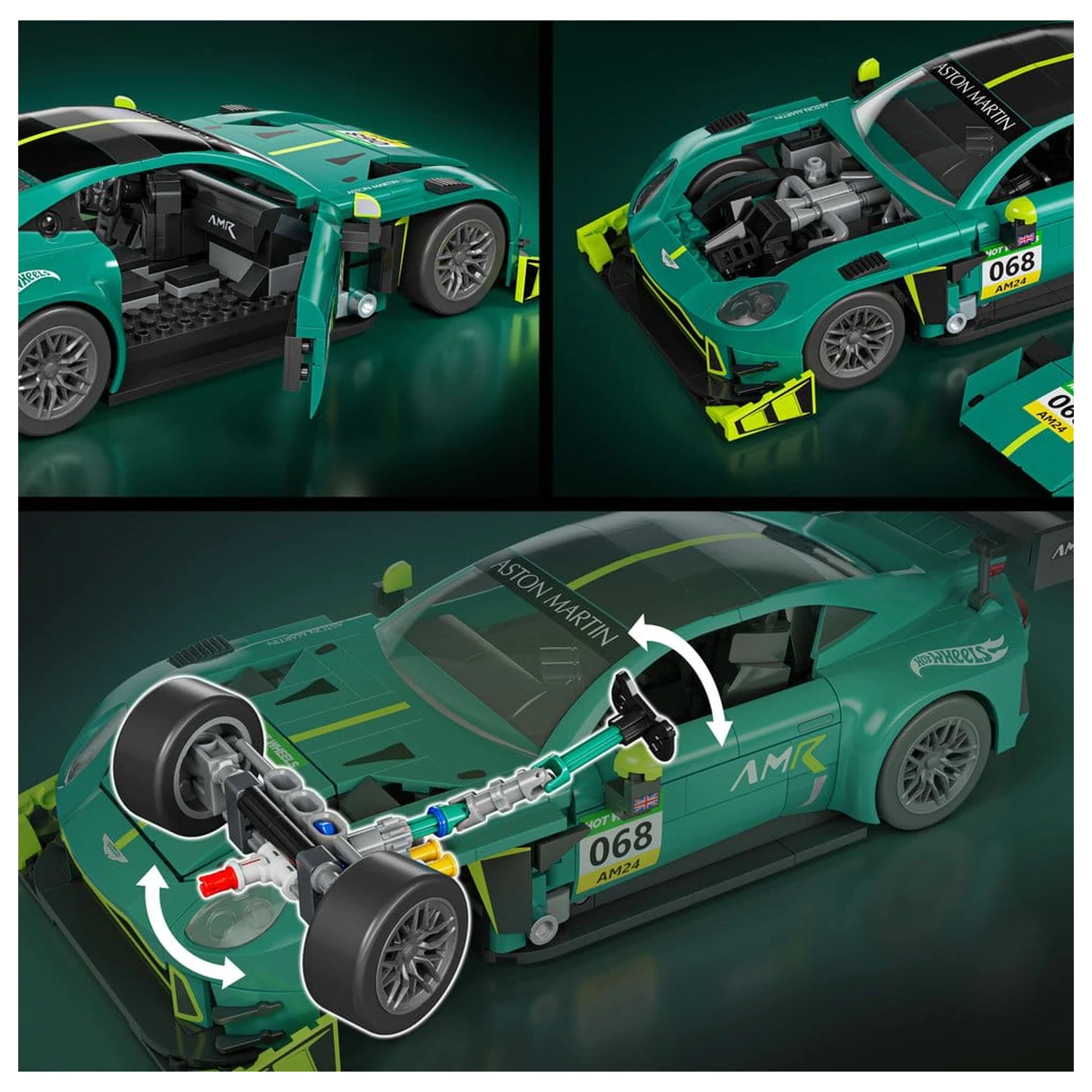 Hot Wheels Elite Mattel Brick Shop Zestaw Klocków Budowlanych 1/16 '24 Aston Martin Vantage GT3 zdjęcie produktu
