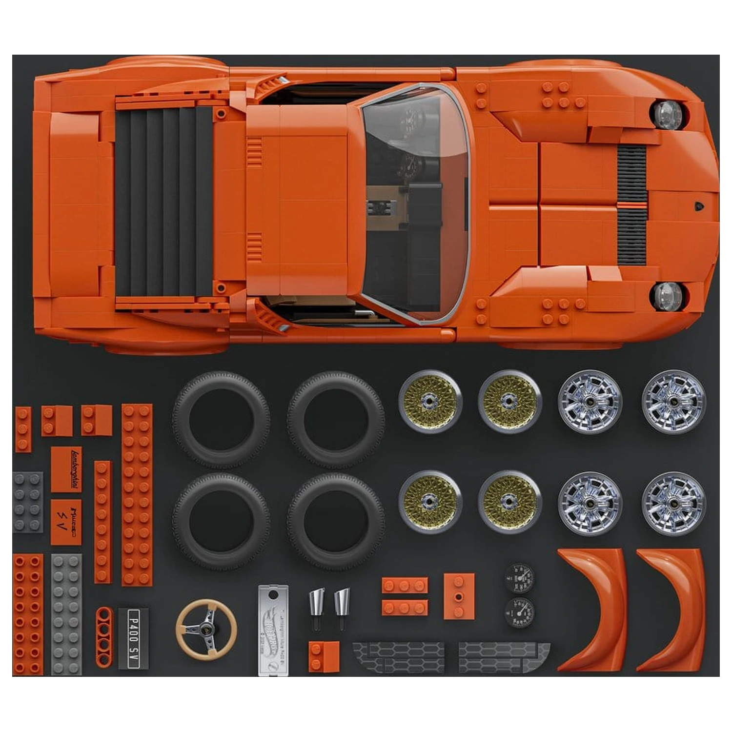 Hot Wheels Premium Mattel Brick Shop Zestaw Klocków Budowlanych 1/12 Lamborghini Miura P400 SV zdjęcie produktu