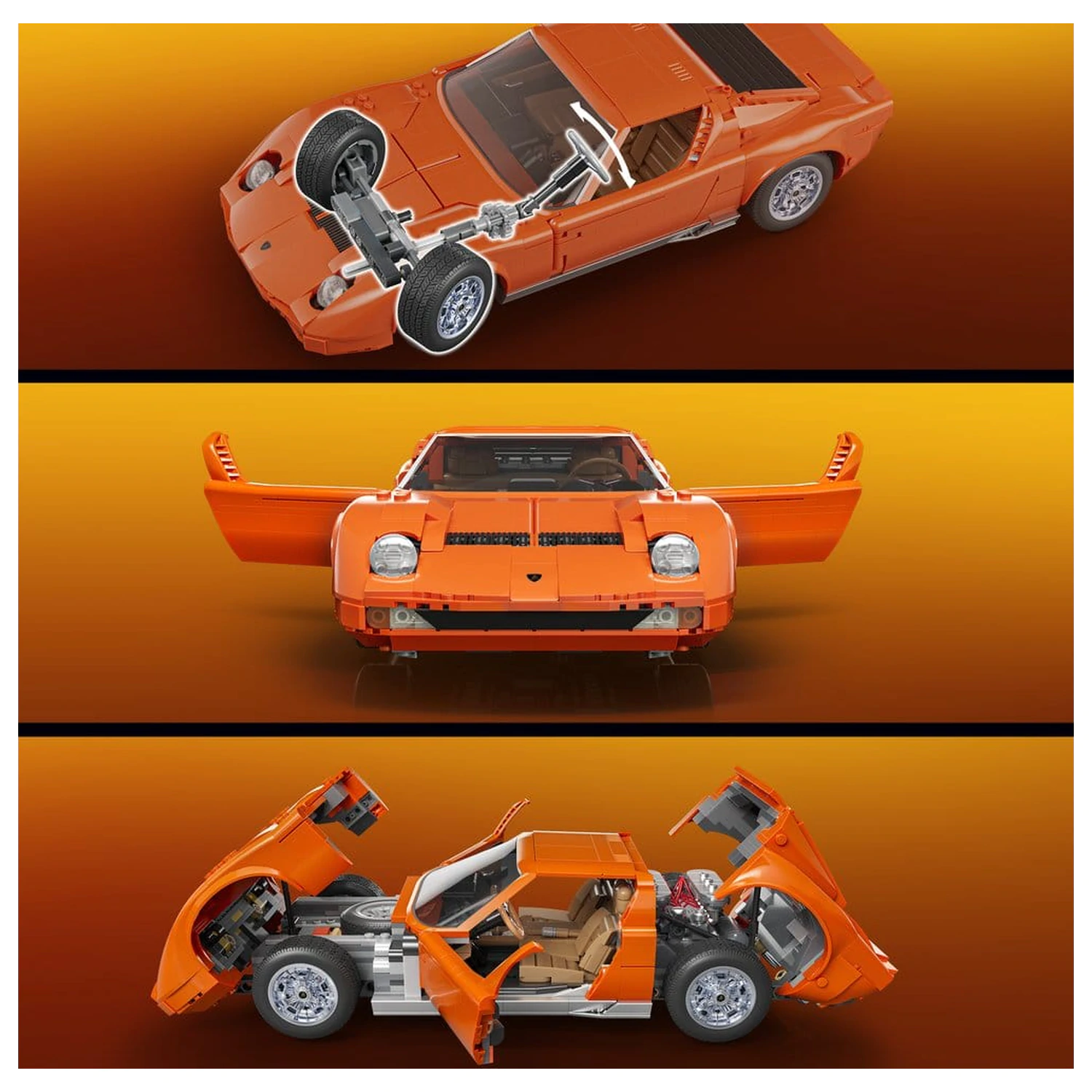 Hot Wheels Premium Mattel Brick Shop Zestaw Klocków Budowlanych 1/12 Lamborghini Miura P400 SV zdjęcie produktu