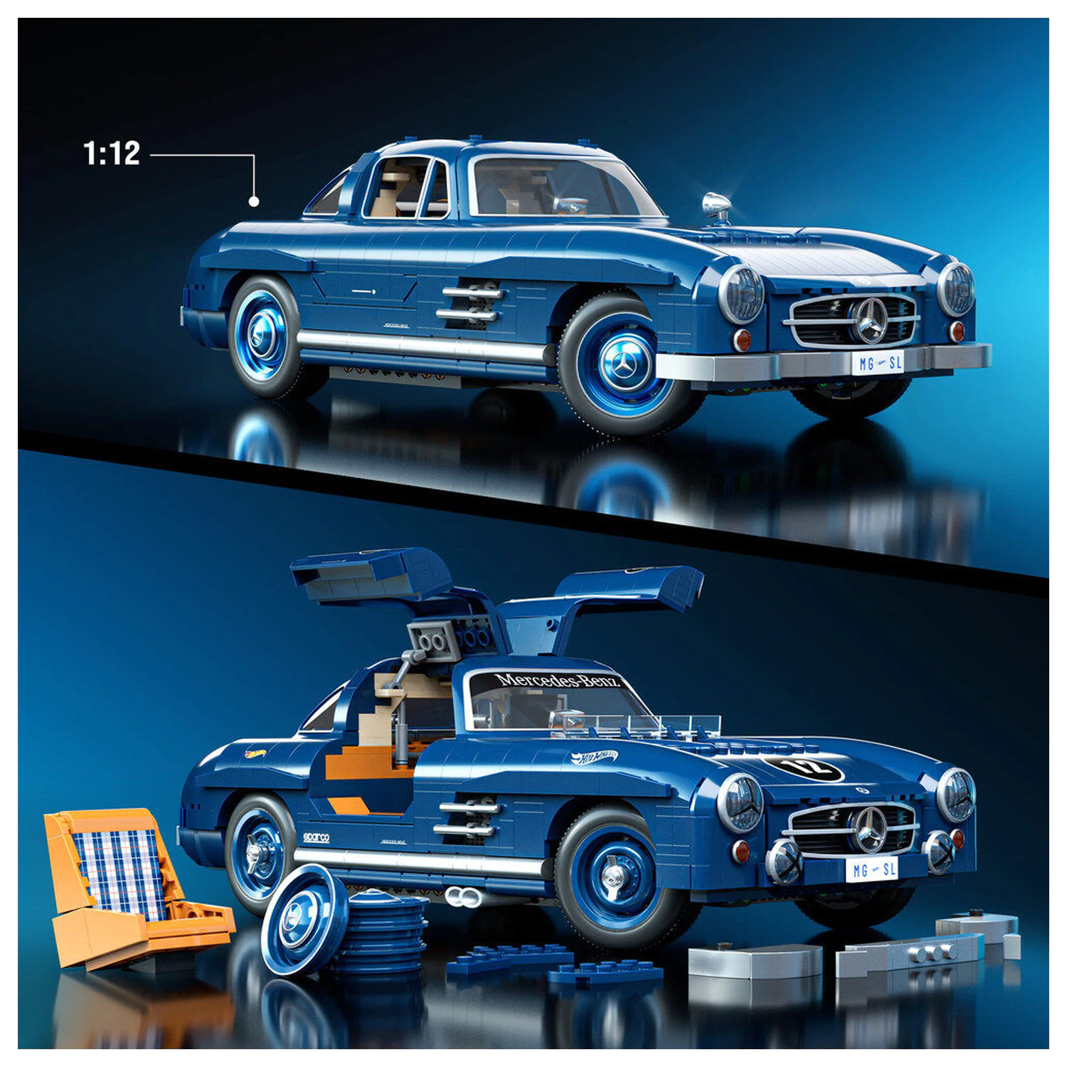 Hot Wheels Mercedes 300SL zestaw konstrukcyjny Premium zdjęcie produktu