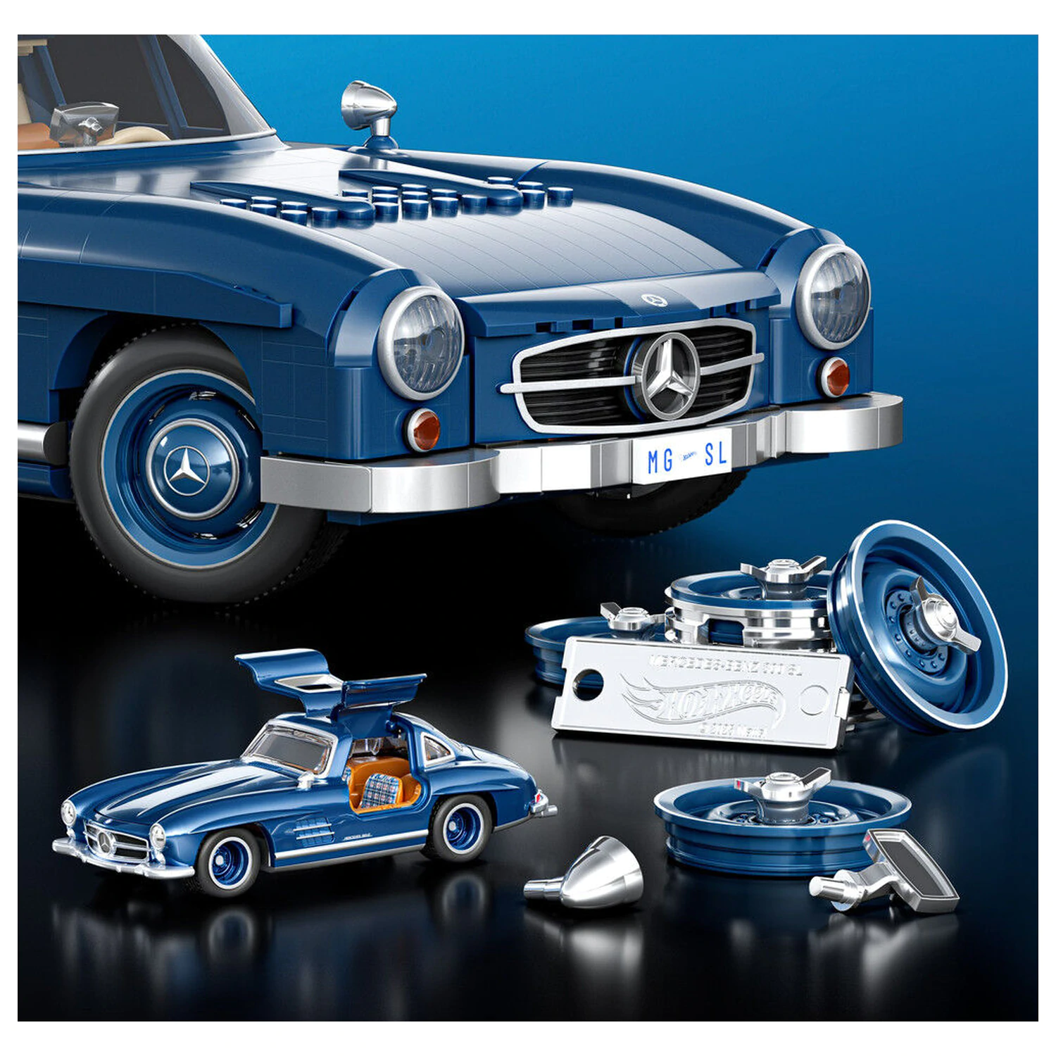 Hot Wheels Mercedes 300SL zestaw konstrukcyjny Premium zdjęcie produktu