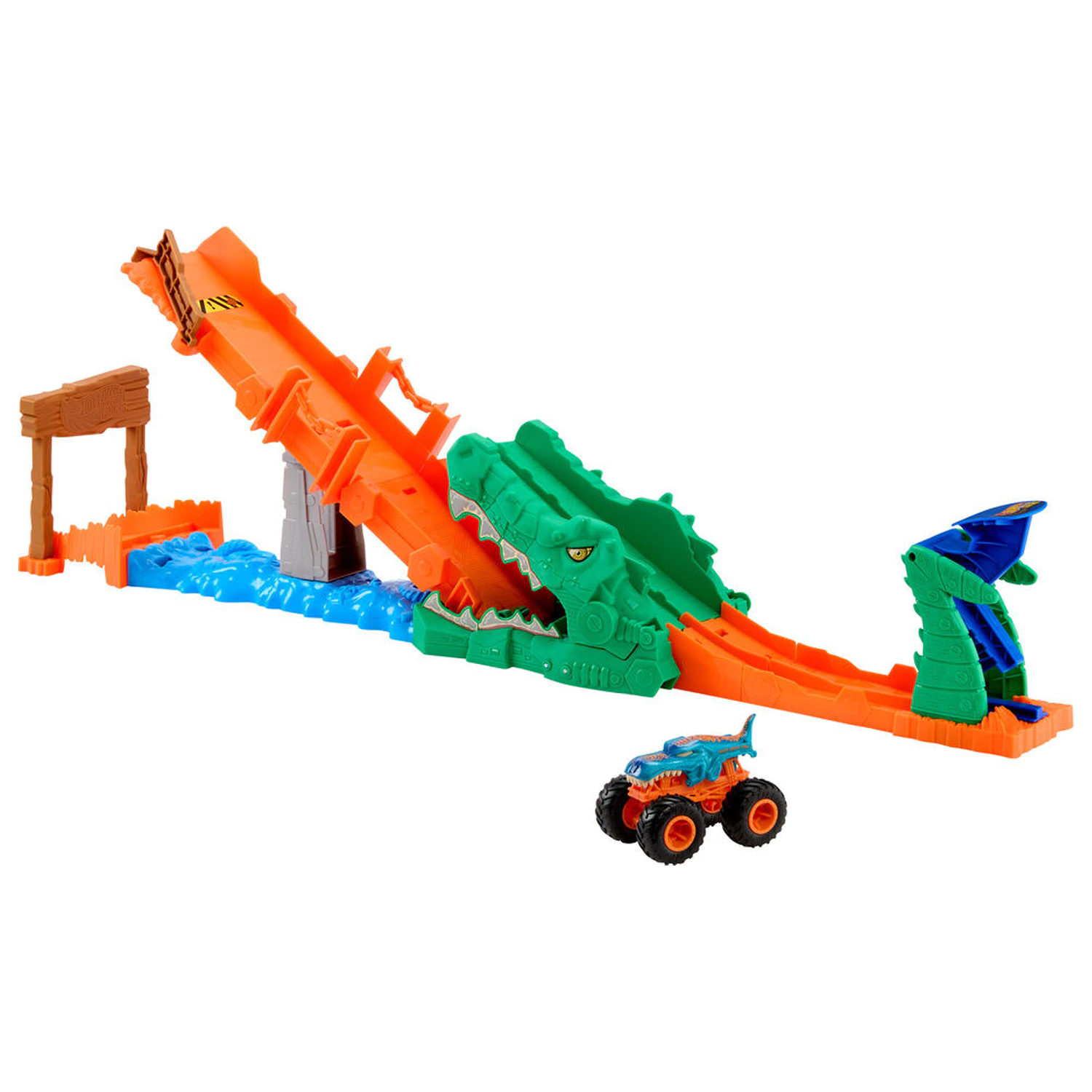 Hot Wheels Monster Trucks Cocodrile Crash Challenge zestaw do zabawy zdjęcie produktu