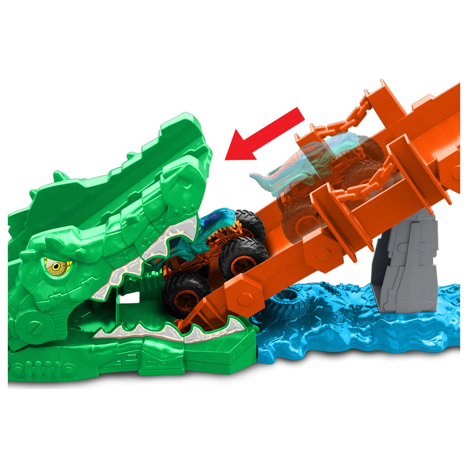 Hot Wheels Monster Trucks Cocodrile Crash Challenge zestaw do zabawy zdjęcie produktu