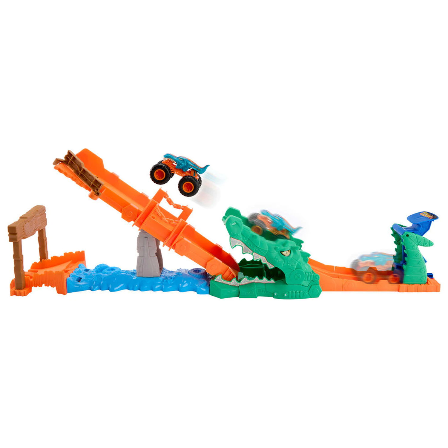 Hot Wheels Monster Trucks Cocodrile Crash Challenge zestaw do zabawy zdjęcie produktu