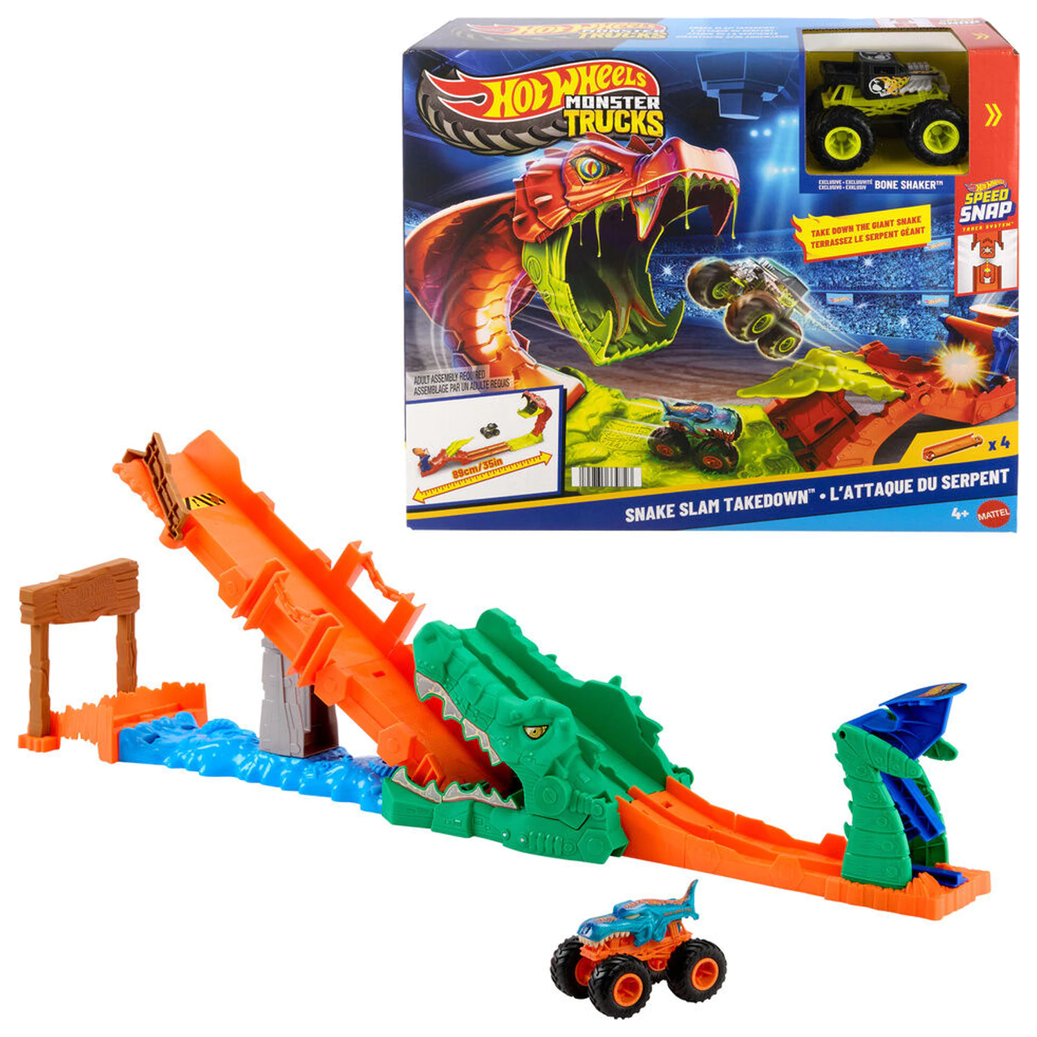 Hot Wheels Monster Trucks Cocodrile Crash Challenge zestaw do zabawy zdjęcie produktu