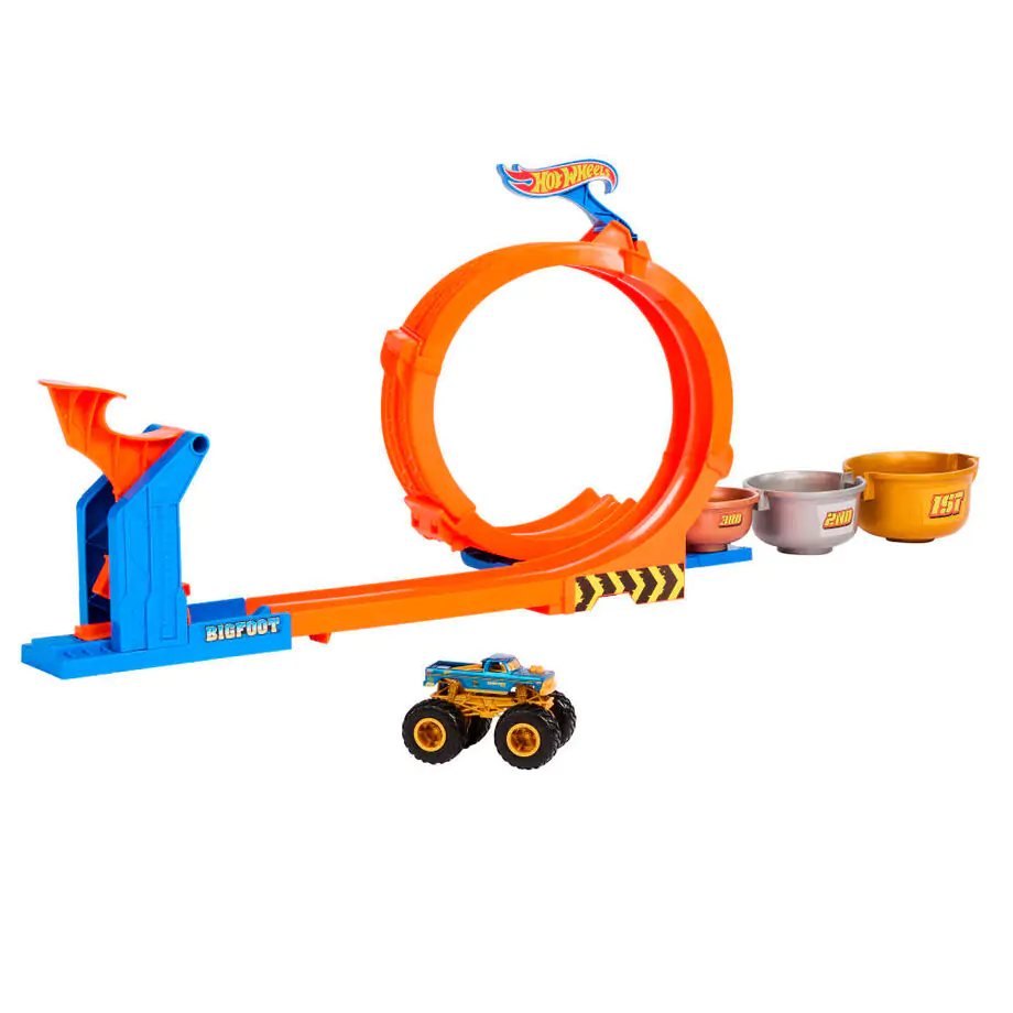 Hot Wheels Monster Trucki Zestaw do Zabawy Wyzwanie o Trofeum z Pętlami i Przewrotami zdjęcie produktu