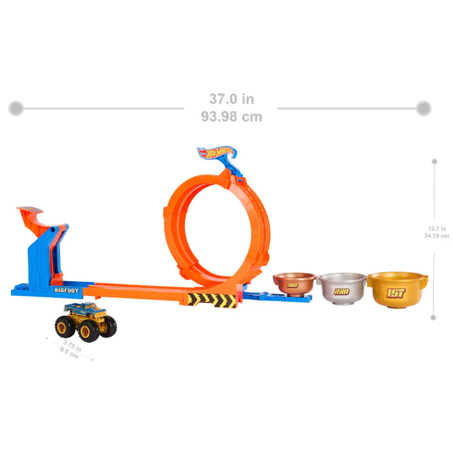 Hot Wheels Monster Trucki Zestaw do Zabawy Wyzwanie o Trofeum z Pętlami i Przewrotami zdjęcie produktu