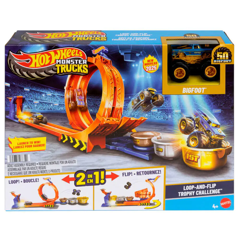 Hot Wheels Monster Trucki Zestaw do Zabawy Wyzwanie o Trofeum z Pętlami i Przewrotami zdjęcie produktu