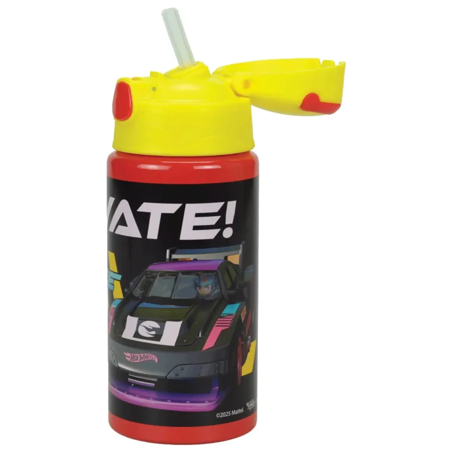 Hot Wheels Race aluminiowa butelka ze słomką z wieszakiem 500 ml zdjęcie produktu