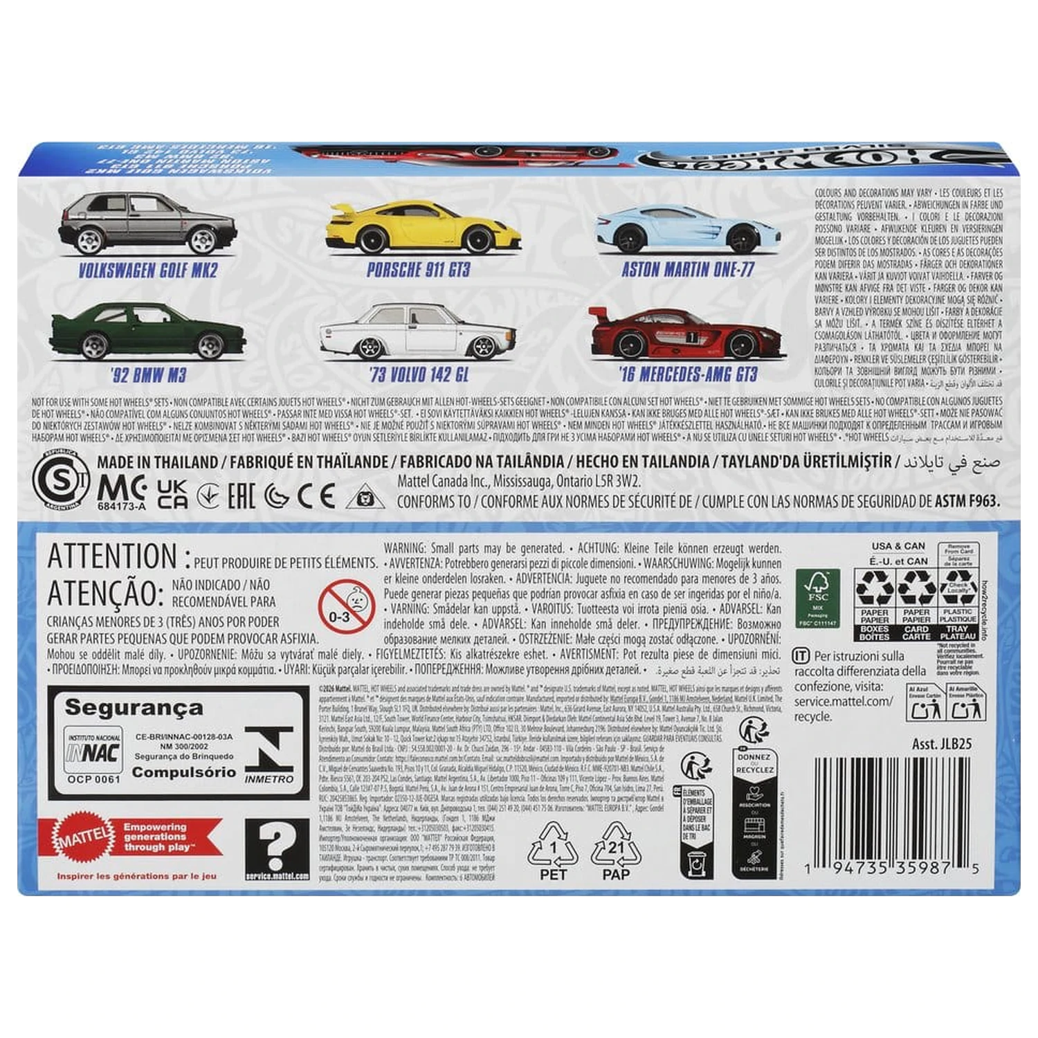 Hot Wheels Silver Series metalowy pojazd 6-pak 1/64 Euro Style zdjęcie produktu