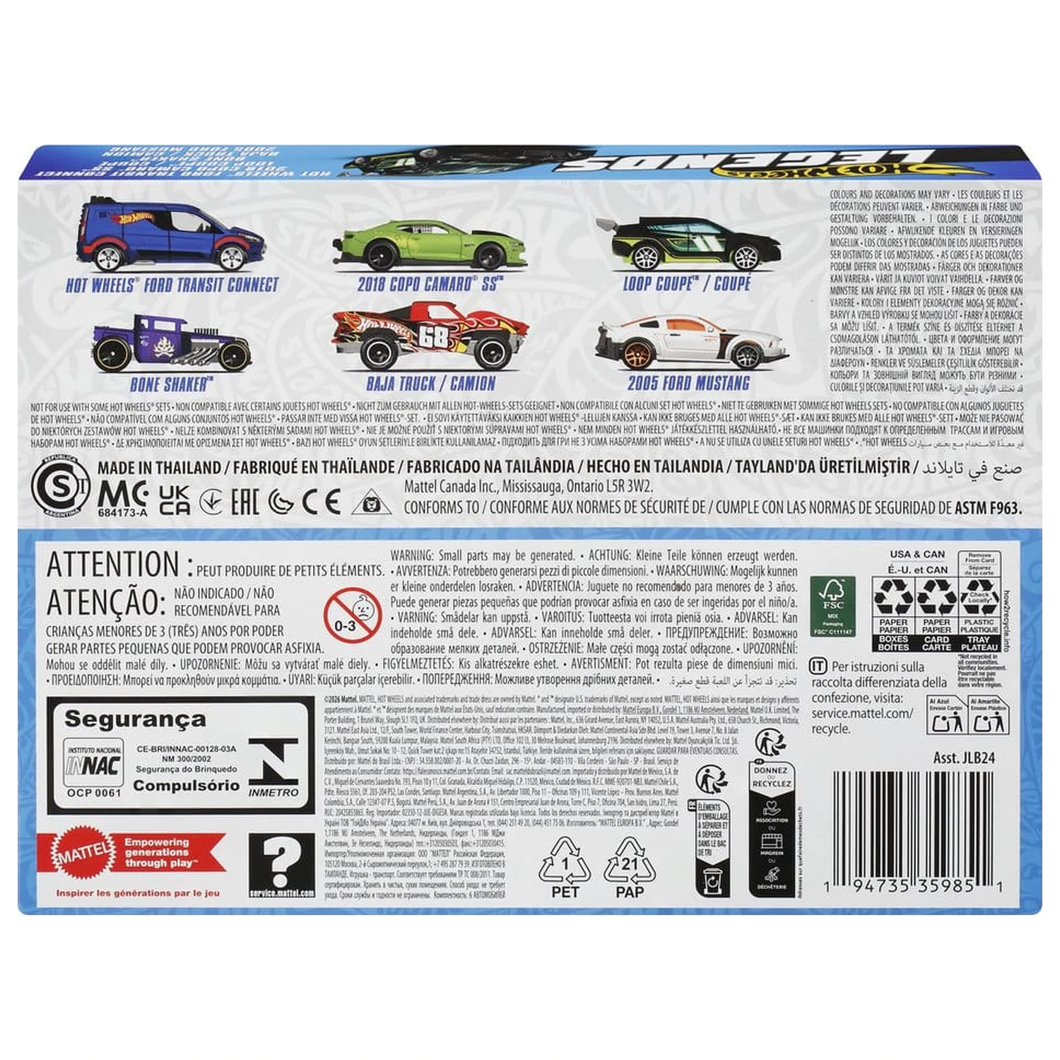 Hot Wheels Silver Series Die-Cast Pojazd 6-Pak 1/64 Legends zdjęcie produktu