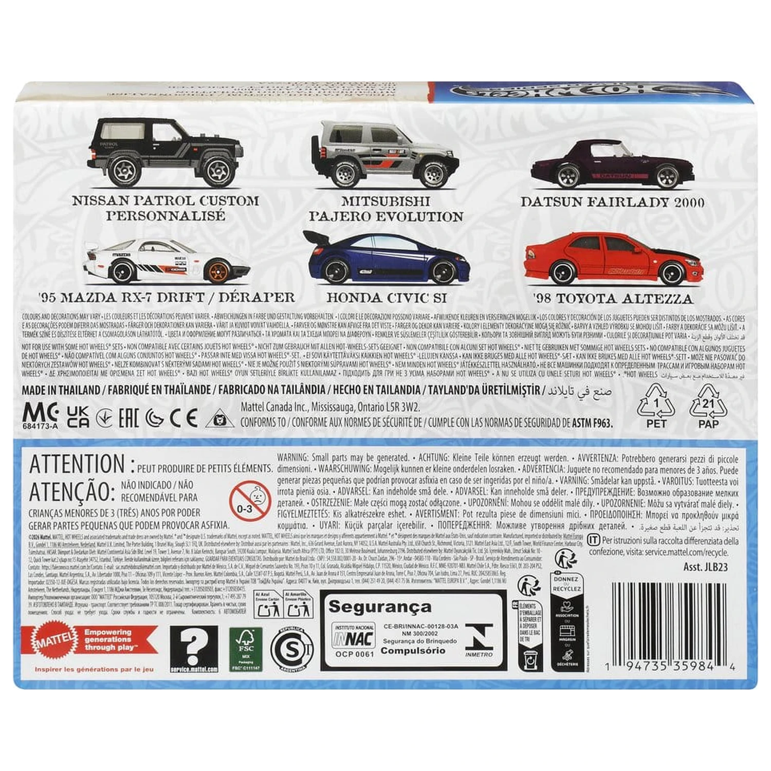 Hot Wheels Silver Series Die-Cast Pojazd 6-Pak 1/64 Streets of Japan zdjęcie produktu