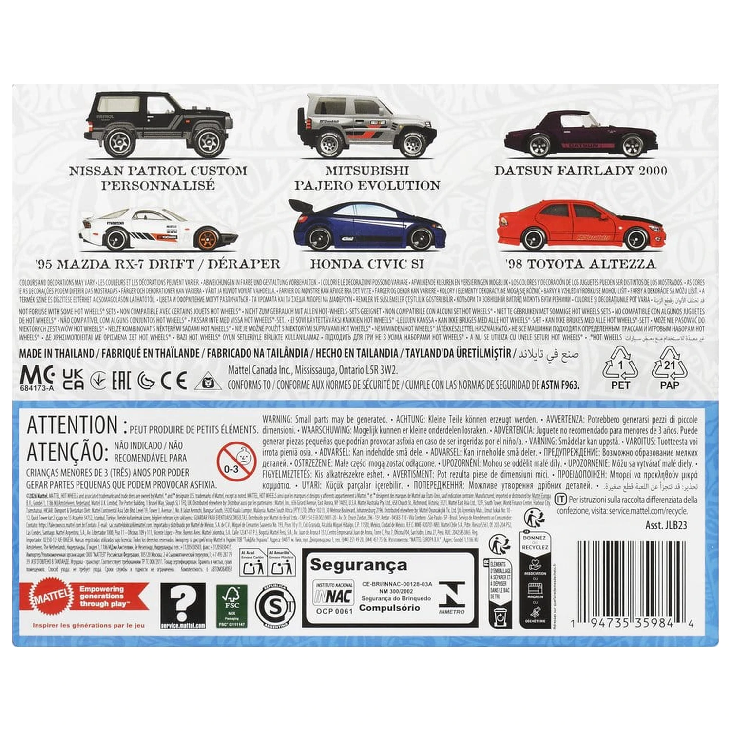 Hot Wheels Silver Series Die-Cast Pojazd 6-Pak 1/64 Streets of Japan zdjęcie produktu