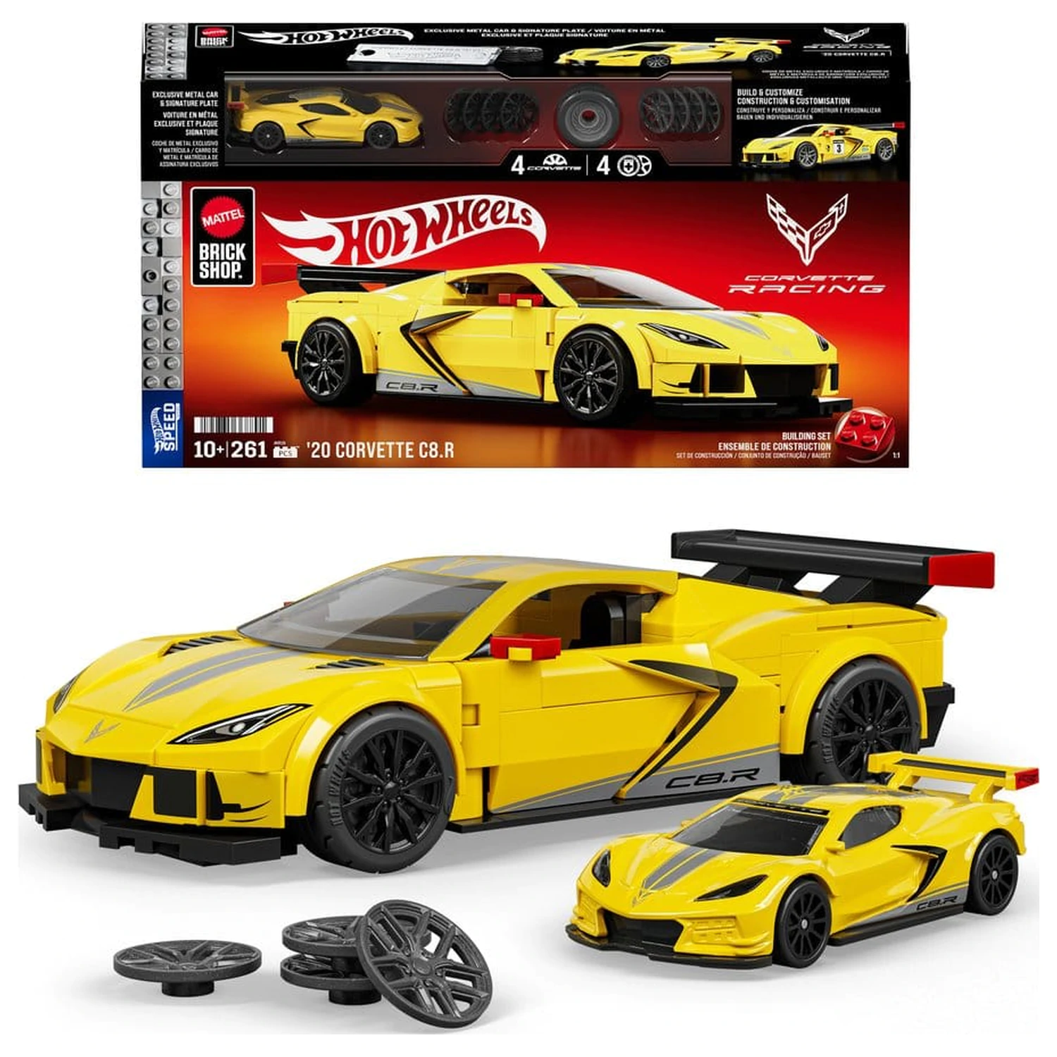 Hot Wheels Speed Mattel Brick Shop Zestaw Klocków Budowlanych 1/32 '20 Corvette C8.R zdjęcie produktu