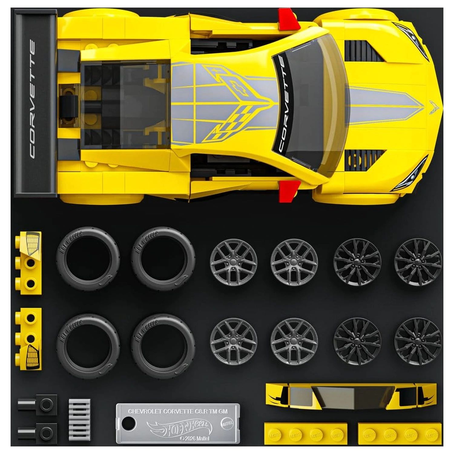Hot Wheels Speed Mattel Brick Shop Zestaw Klocków Budowlanych 1/32 '20 Corvette C8.R zdjęcie produktu