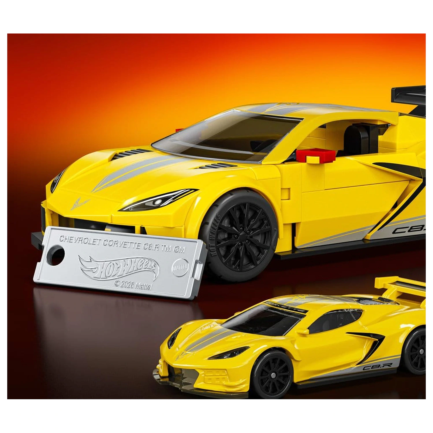 Hot Wheels Speed Mattel Brick Shop Zestaw Klocków Budowlanych 1/32 '20 Corvette C8.R zdjęcie produktu