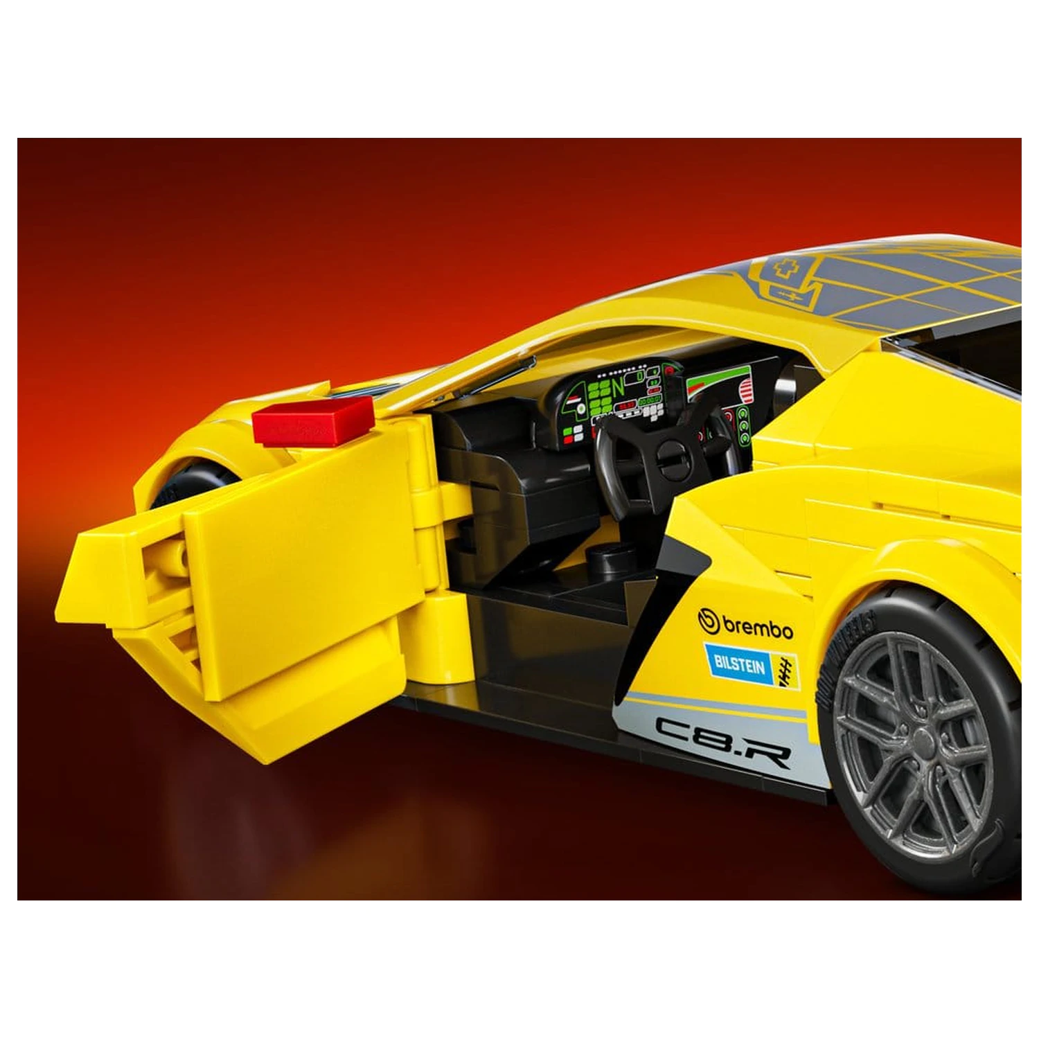 Hot Wheels Speed Mattel Brick Shop Zestaw Klocków Budowlanych 1/32 '20 Corvette C8.R zdjęcie produktu