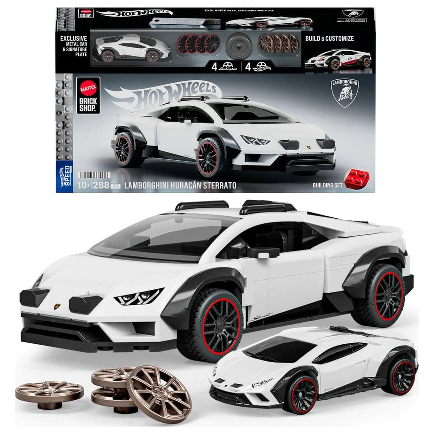Hot Wheels Speed Mattel Brick Shop Zestaw Klocków Budowlanych 1/32 Lamborghini Huracán Sterrato zdjęcie produktu