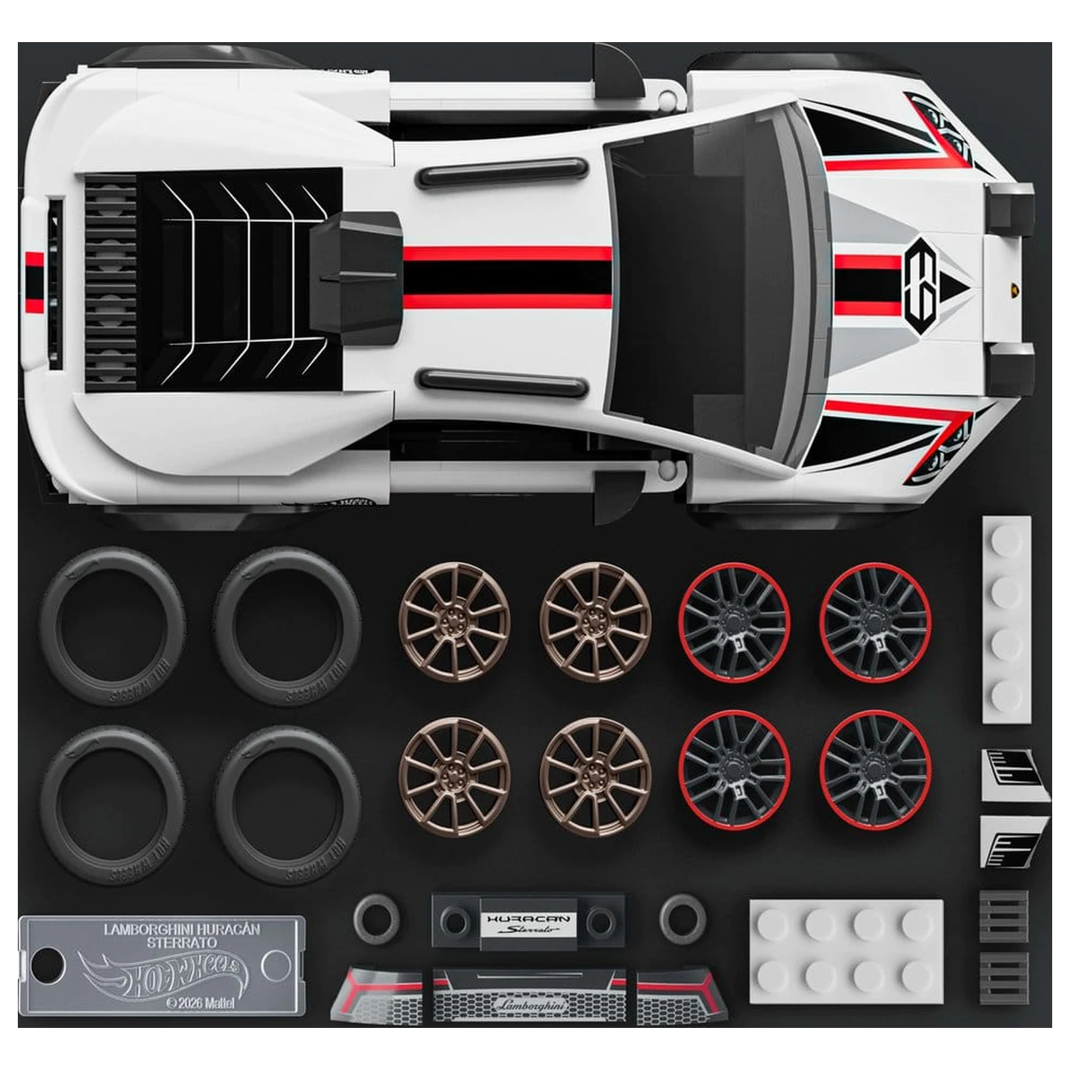 Hot Wheels Speed Mattel Brick Shop Zestaw Klocków Budowlanych 1/32 Lamborghini Huracán Sterrato zdjęcie produktu