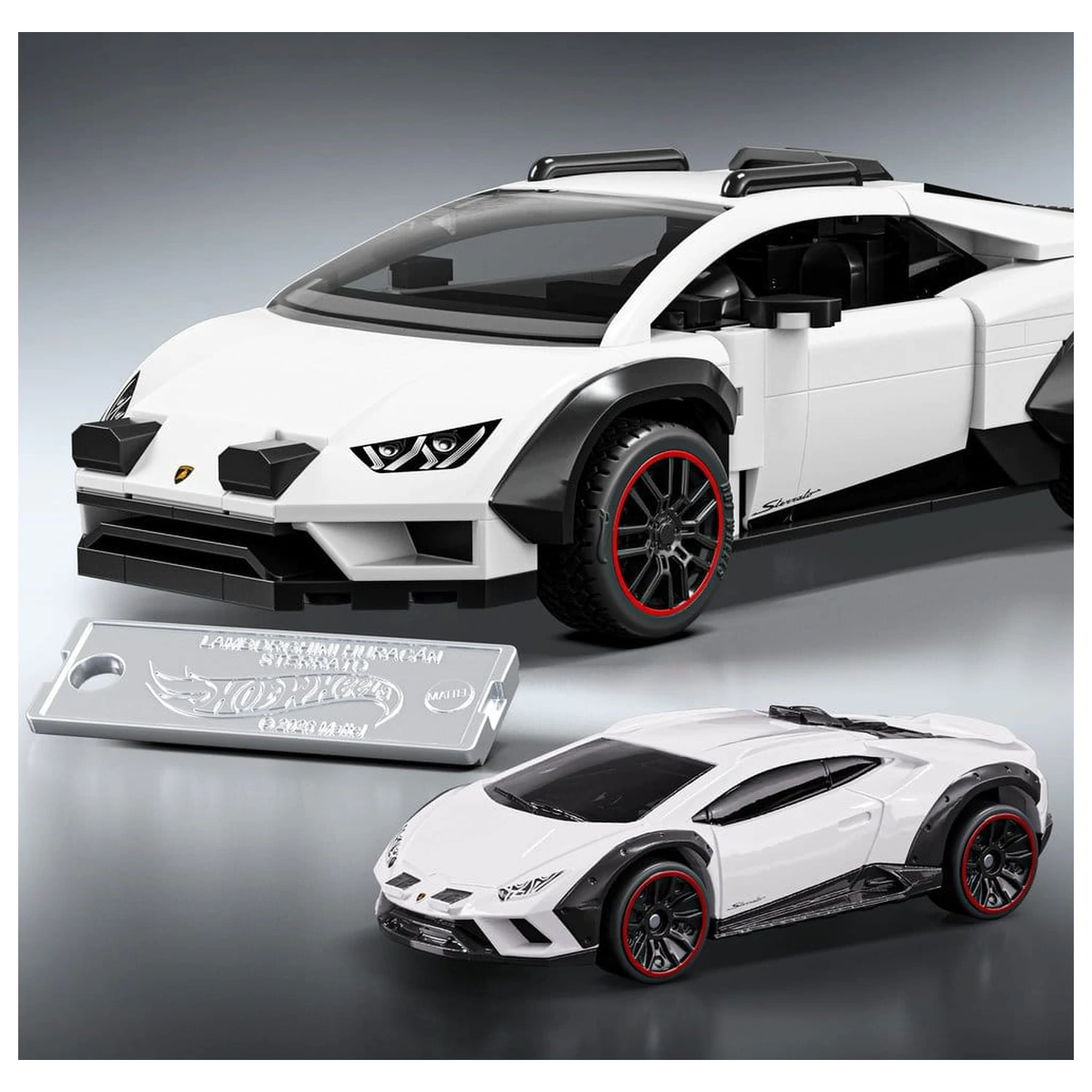 Hot Wheels Speed Mattel Brick Shop Zestaw Klocków Budowlanych 1/32 Lamborghini Huracán Sterrato zdjęcie produktu