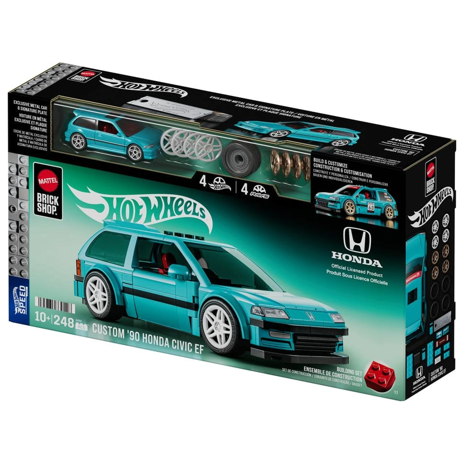 Hot Wheels Speed Series Mattel Brick Shop Zestaw Konstrukcyjny 1/32 Custom ’90 Honda Civic EF zdjęcie produktu
