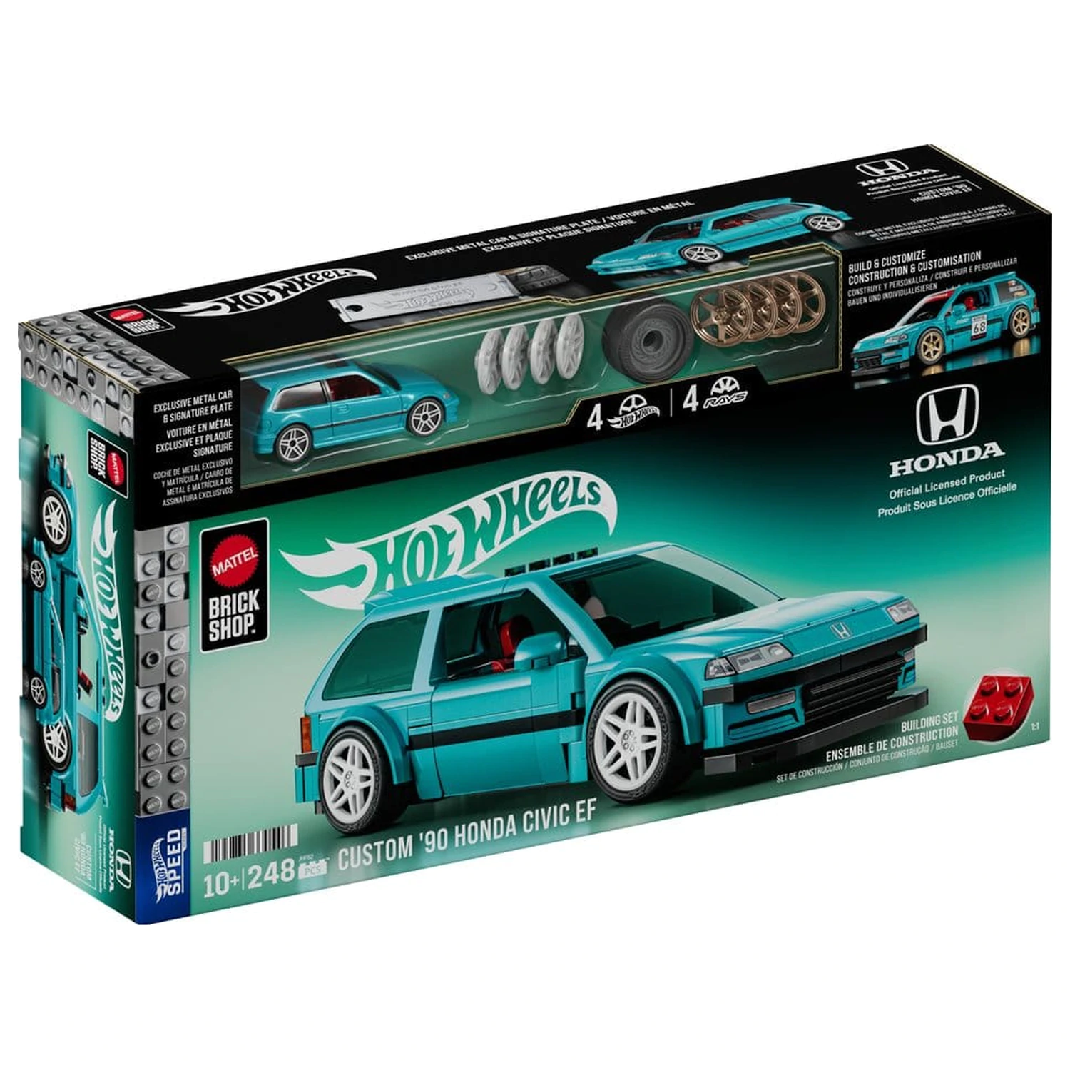 Hot Wheels Speed Series Mattel Brick Shop Zestaw Konstrukcyjny 1/32 Custom ’90 Honda Civic EF zdjęcie produktu