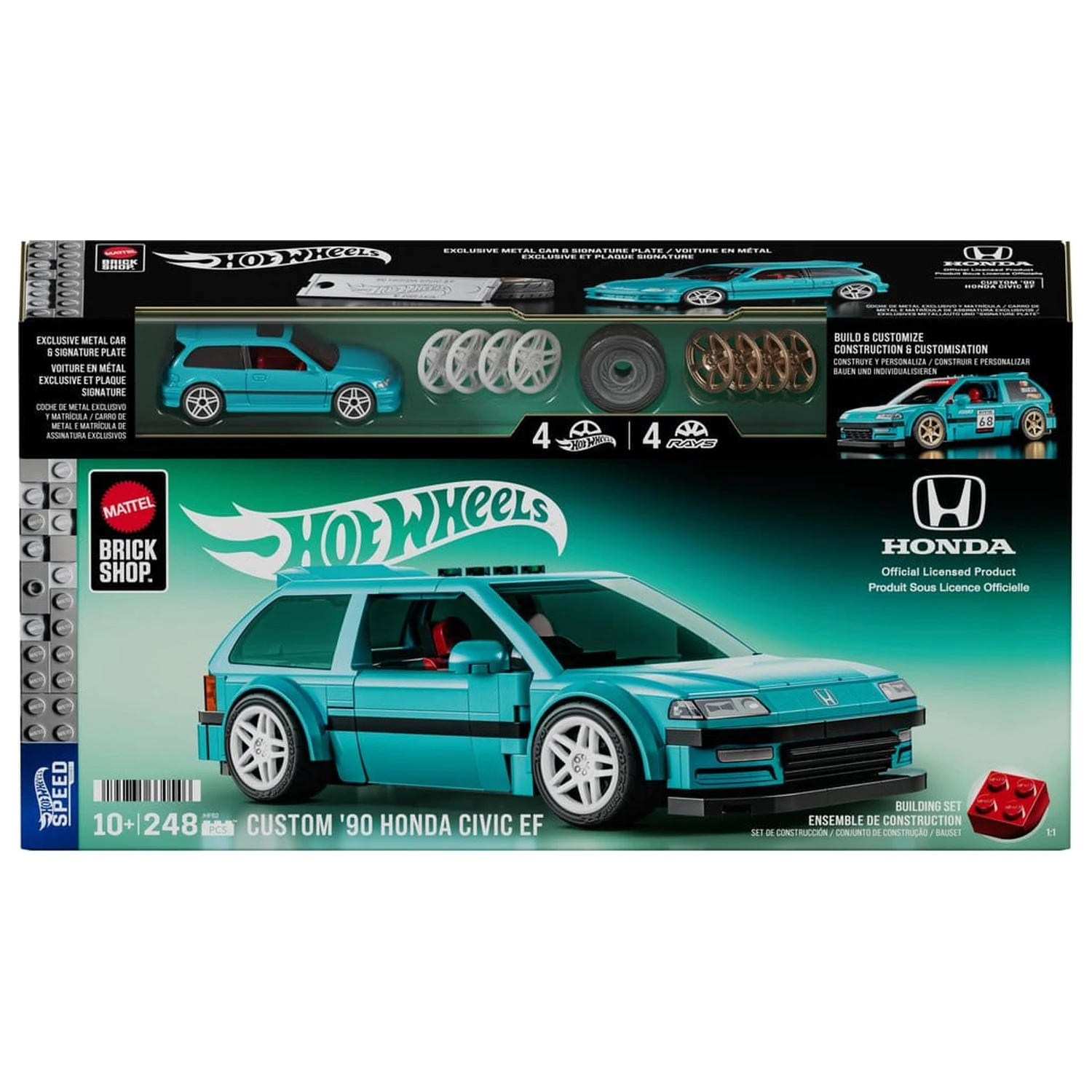 Hot Wheels Speed Series Mattel Brick Shop Zestaw Konstrukcyjny 1/32 Custom ’90 Honda Civic EF zdjęcie produktu