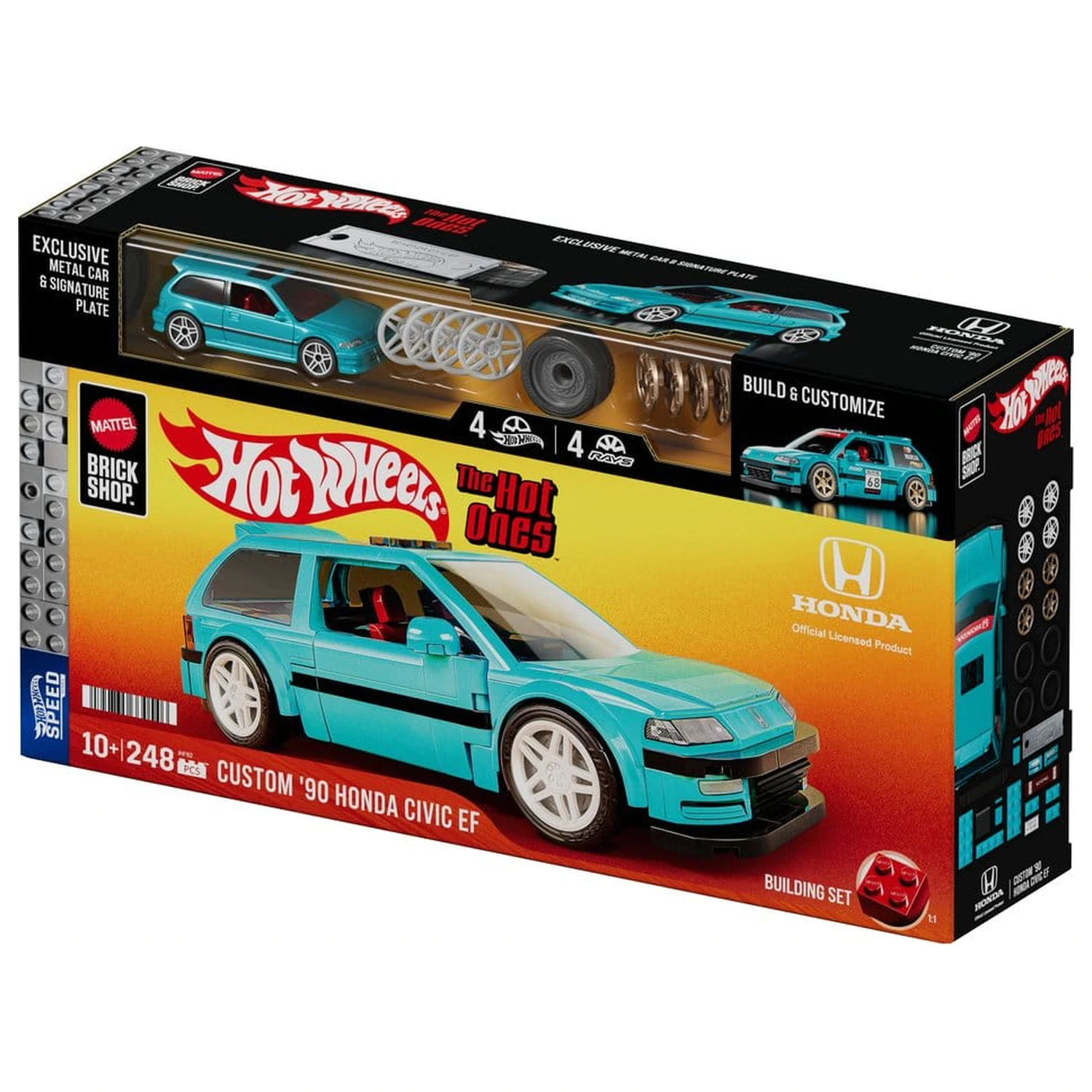 Hot Wheels Speed Series Mattel Brick Shop Zestaw Konstrukcyjny 1/32 Custom ’90 Honda Civic EF zdjęcie produktu