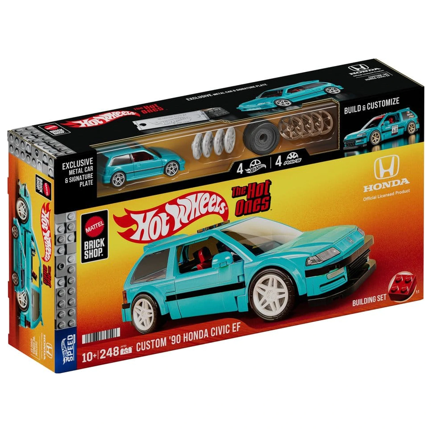 Hot Wheels Speed Series Mattel Brick Shop Zestaw Konstrukcyjny 1/32 Custom ’90 Honda Civic EF zdjęcie produktu