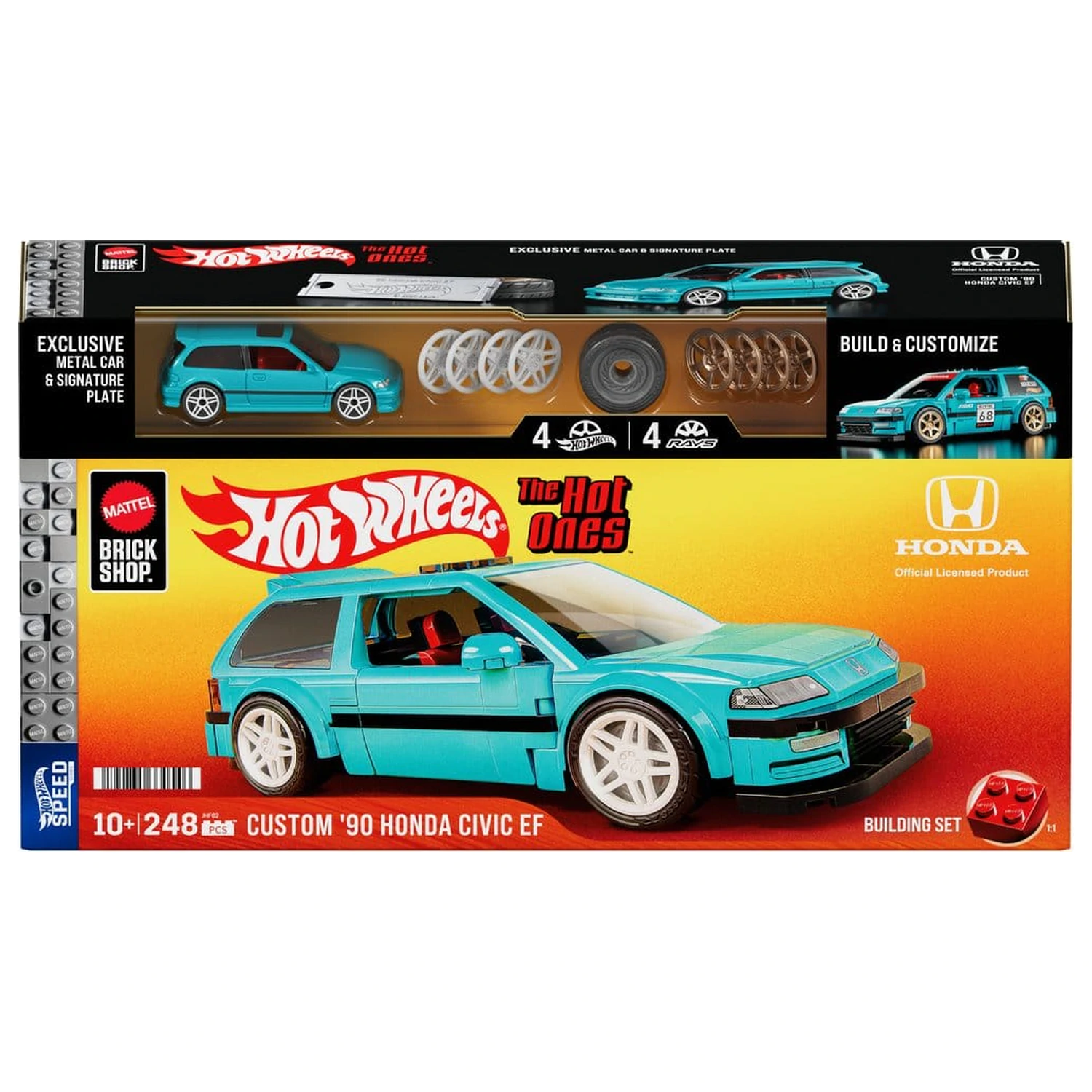 Hot Wheels Speed Series Mattel Brick Shop Zestaw Konstrukcyjny 1/32 Custom ’90 Honda Civic EF zdjęcie produktu