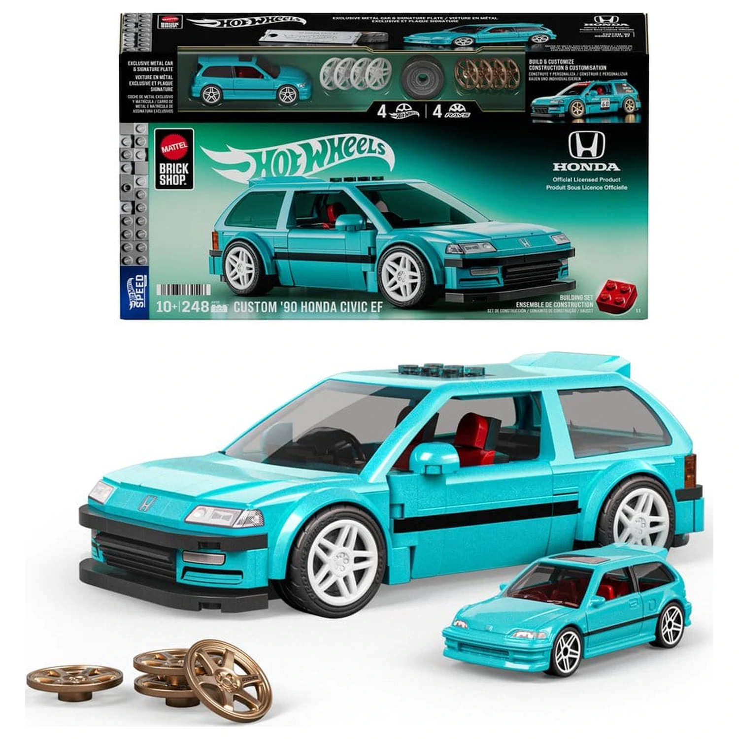 Hot Wheels Speed Series Mattel Brick Shop Zestaw Konstrukcyjny 1/32 Custom ’90 Honda Civic EF zdjęcie produktu