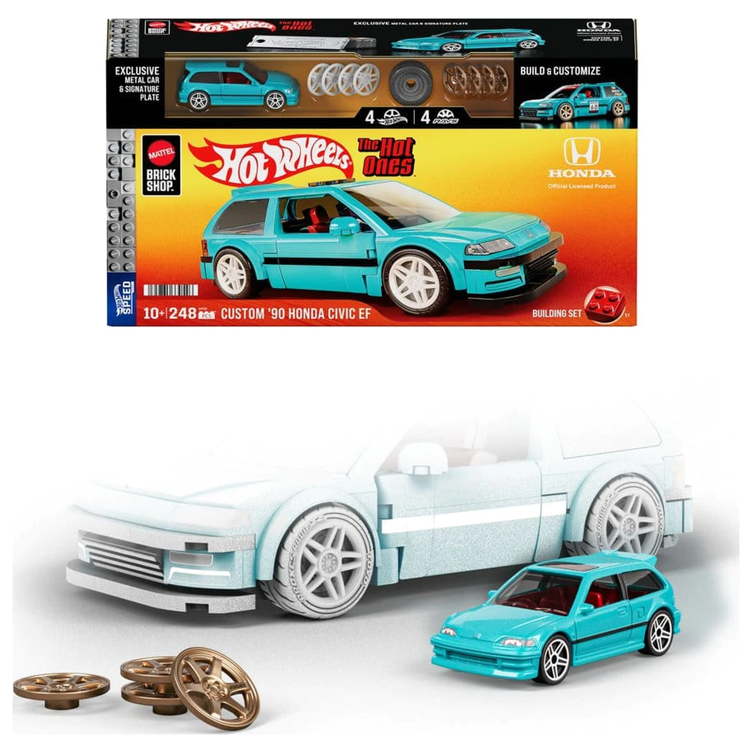 Hot Wheels Speed Series Mattel Brick Shop Zestaw Konstrukcyjny 1/32 Custom ’90 Honda Civic EF zdjęcie produktu
