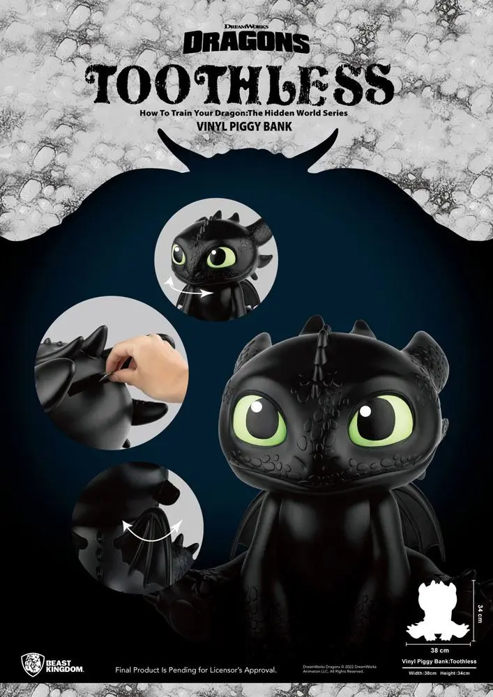 Jak Wytresować Smoka Piggy Vinyl Bank Toothless 30 cm zdjęcie produktu