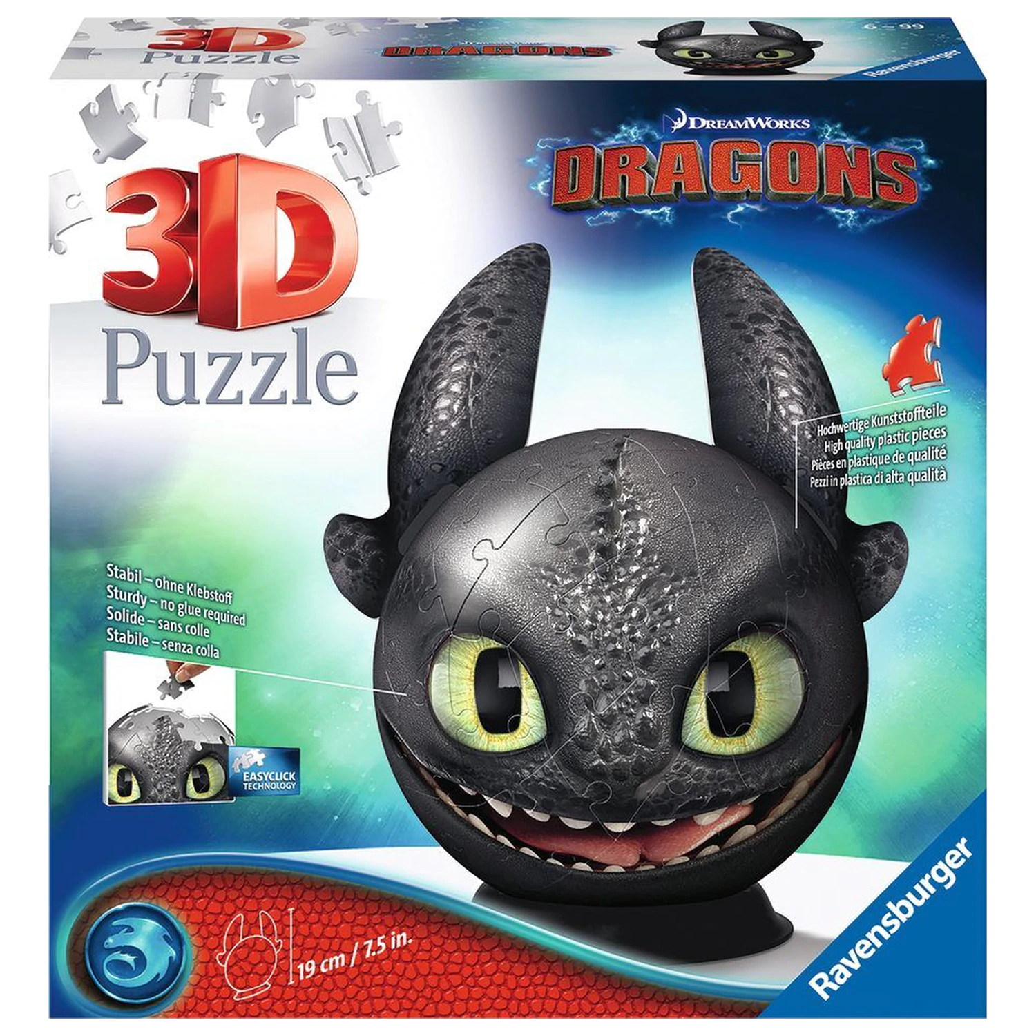 How to Train Your Dragon Toothless kula-puzzle 3D 72 elementów zdjęcie produktu