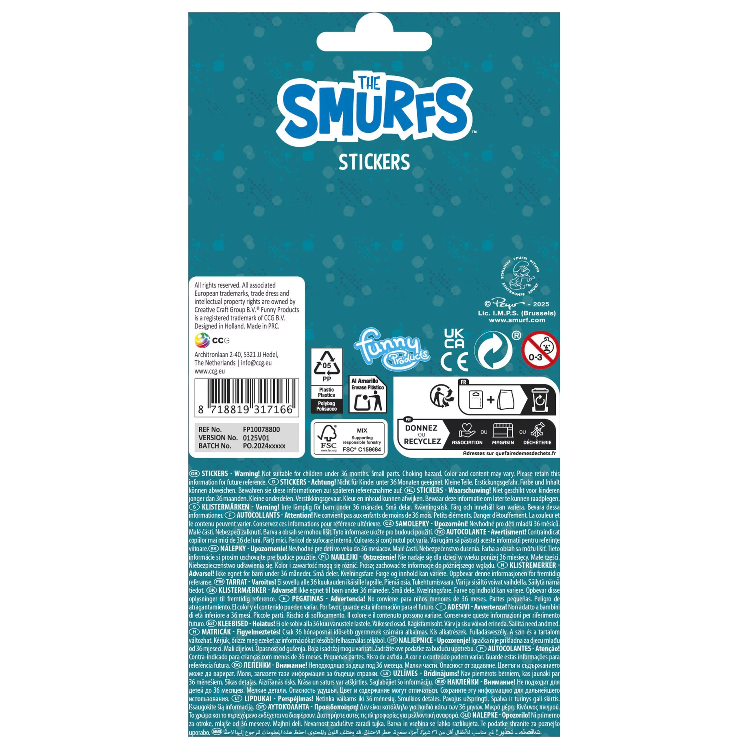 The Smurfs Happy Foil Naklejka zdjęcie produktu