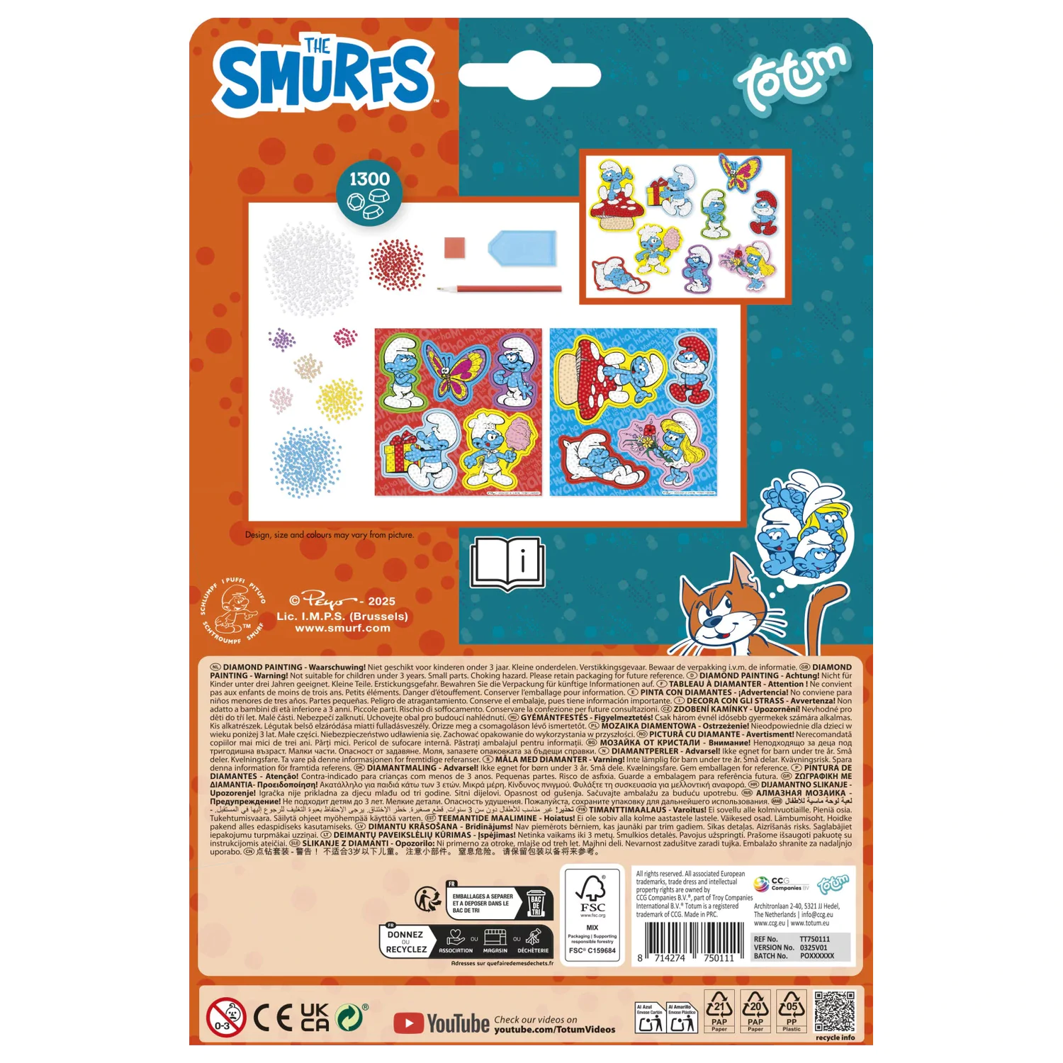 The Smurfs Happy Diamond Dotz Zestaw 9 Naklejek zdjęcie produktu