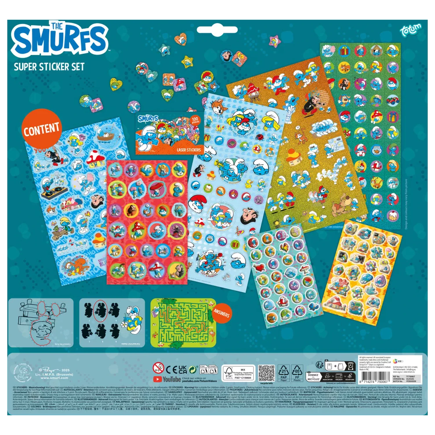 The Smurfs Happy Super zestaw naklejek zdjęcie produktu