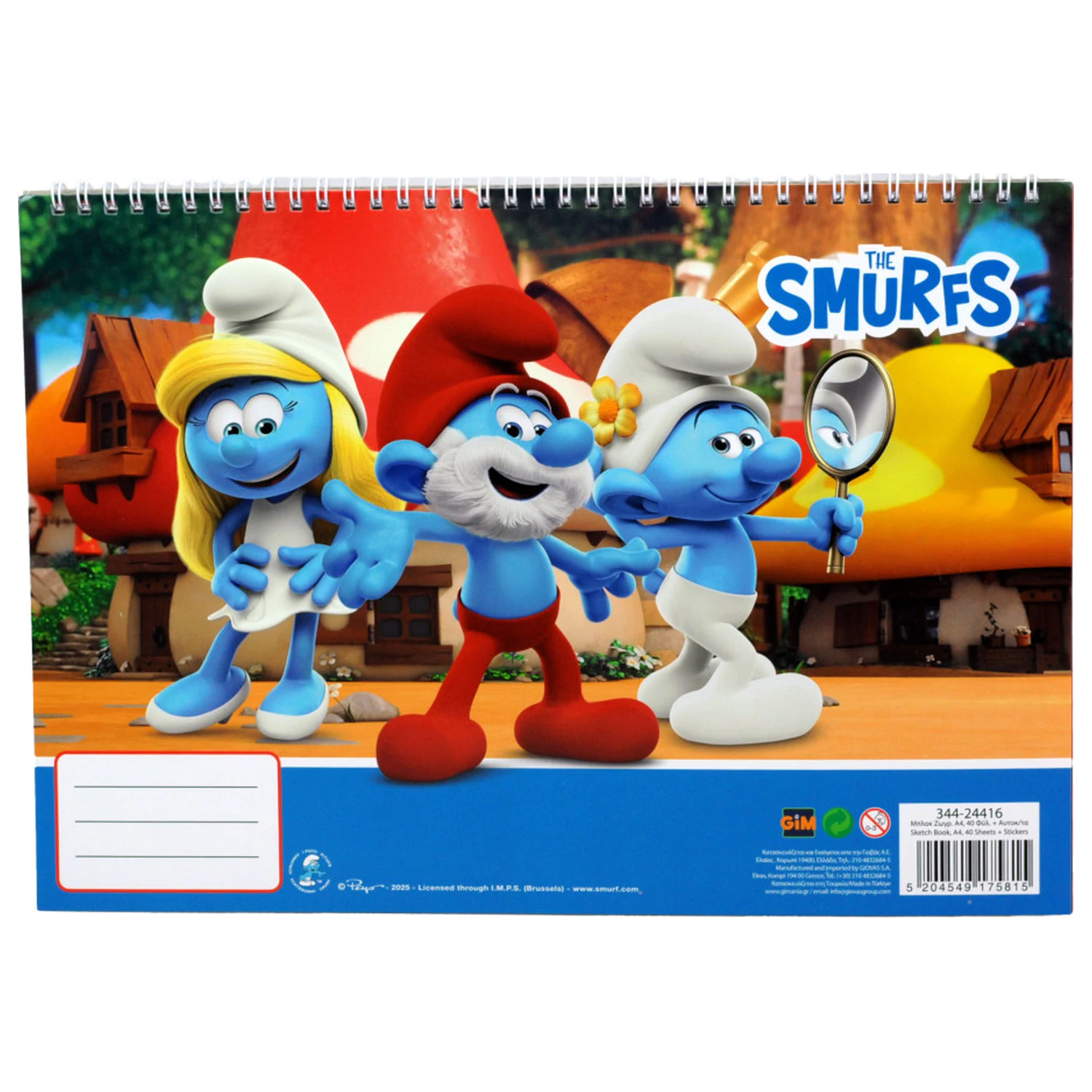 Smurfs Village A/4 Szkicownik Spiralny 40 Stron z Naklejkami zdjęcie produktu