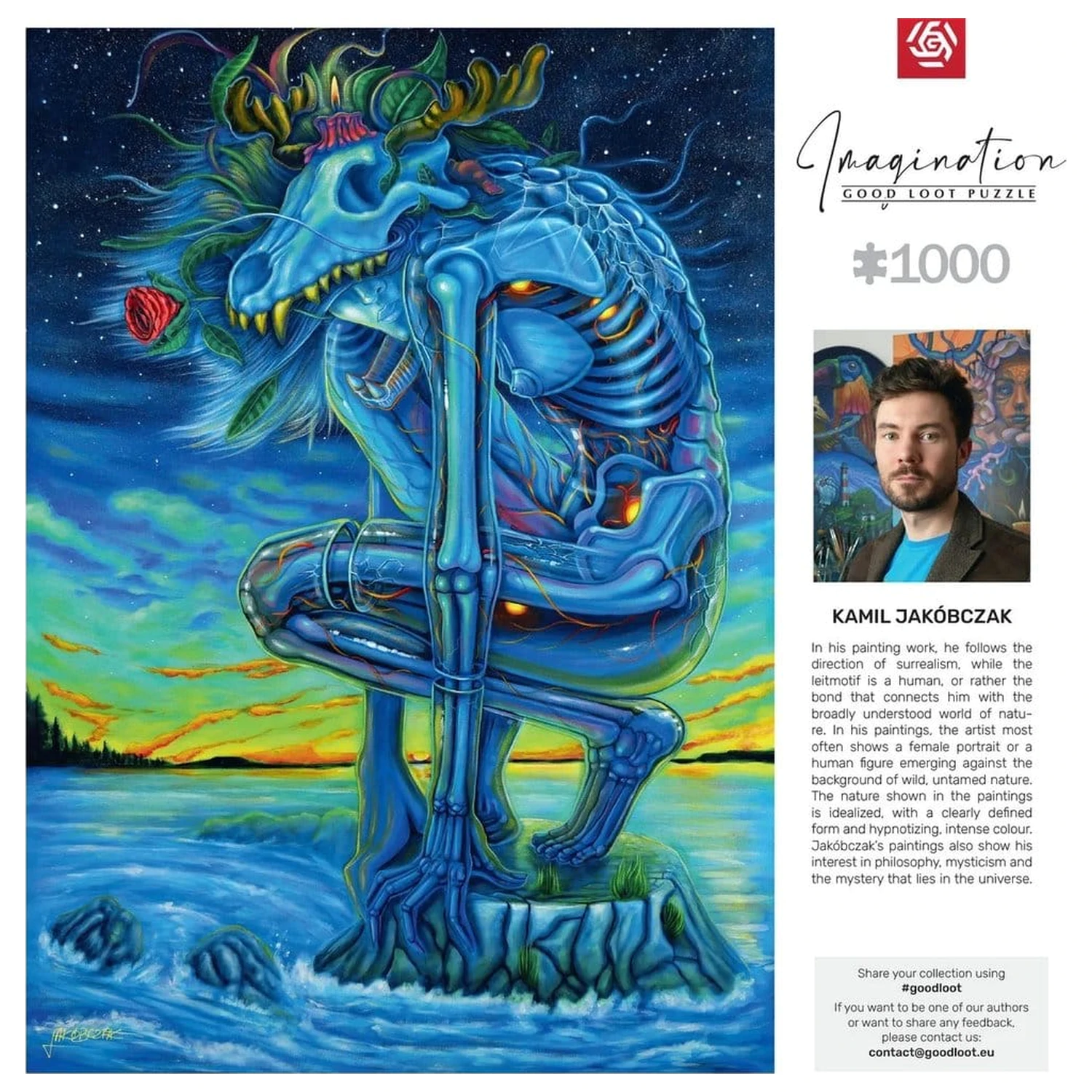 Imagination Series Puzzle Kamil Jakóbczak Bialy Wilk (1000 elementów) zdjęcie produktu