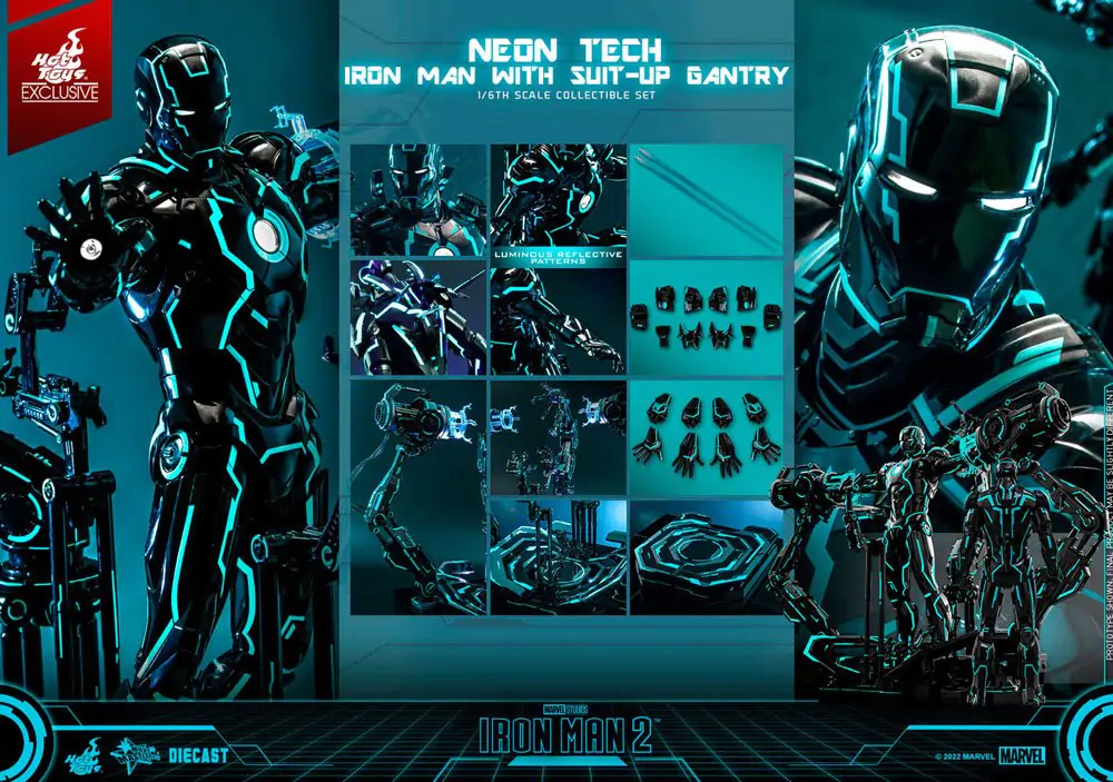 Iron Man 2 Figurka Akcji 1/6 Neon Tech Iron Man ze Stacją Dokującą 32 cm zdjęcie produktu