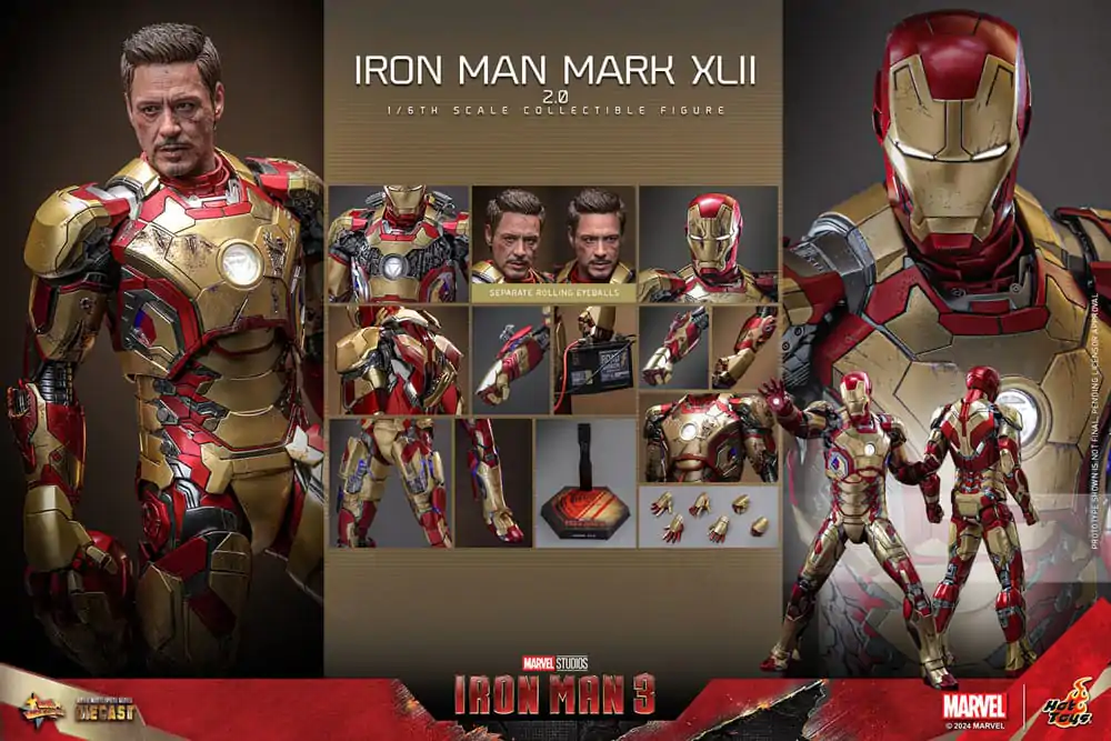 Iron Man 3 Movie Masterpiece Diecast Figurka Akcji 1/6 Iron Man Mark XLII (2.0) 32 cm zdjęcie produktu