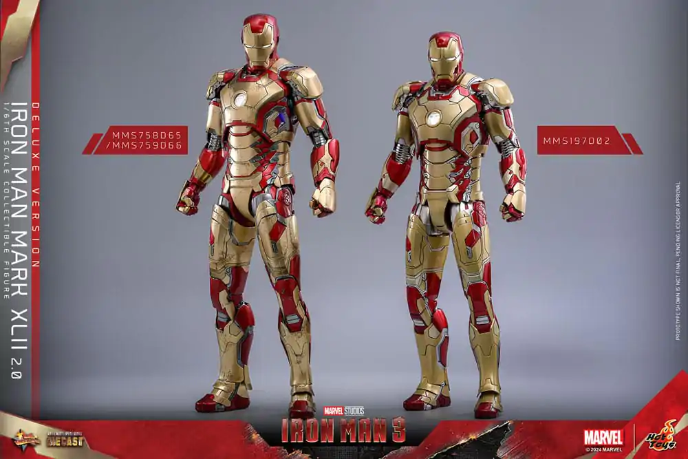 Iron Man 3 Movie Masterpiece Diecast Figurka Akcji 1/6 Iron Man Mark XLII (2.0) Deluxe 32 cm zdjęcie produktu