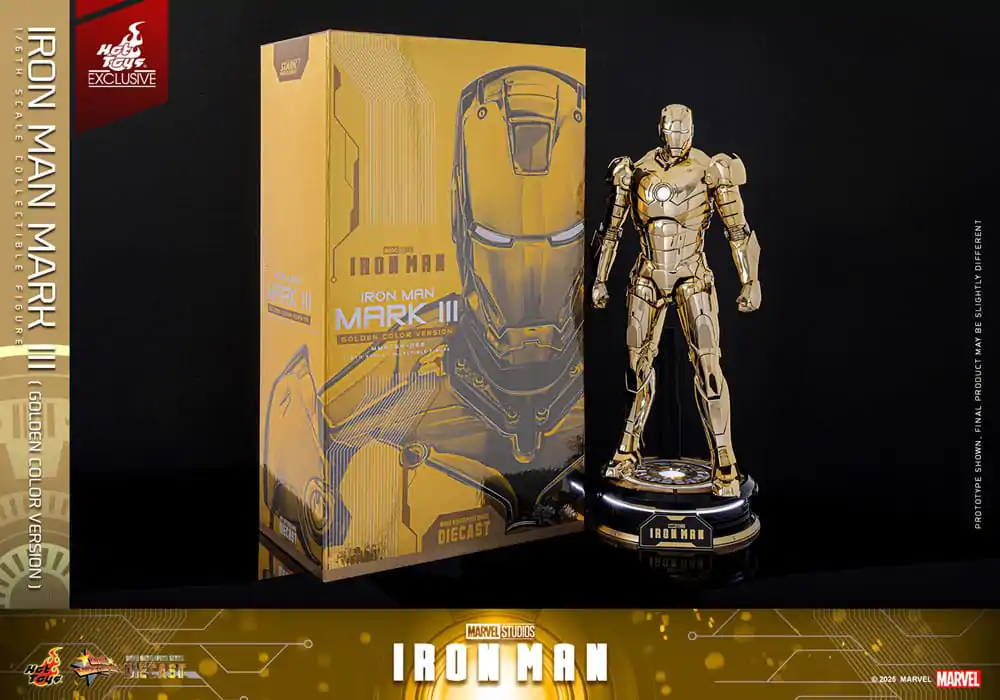 Iron Man Movie Masterpiece Diecast Figurka Akcji 1/6 Iron Man Mark III (Gold Color Version) Hot Toys Exclusive 33 cm zdjęcie produktu
