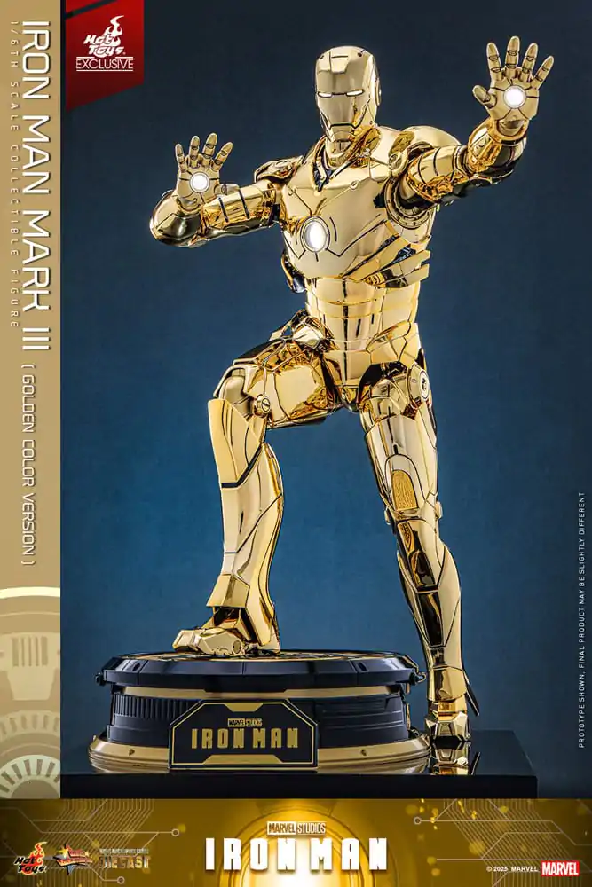 Iron Man Movie Masterpiece Diecast Figurka Akcji 1/6 Iron Man Mark III (Gold Color Version) Hot Toys Exclusive 33 cm zdjęcie produktu