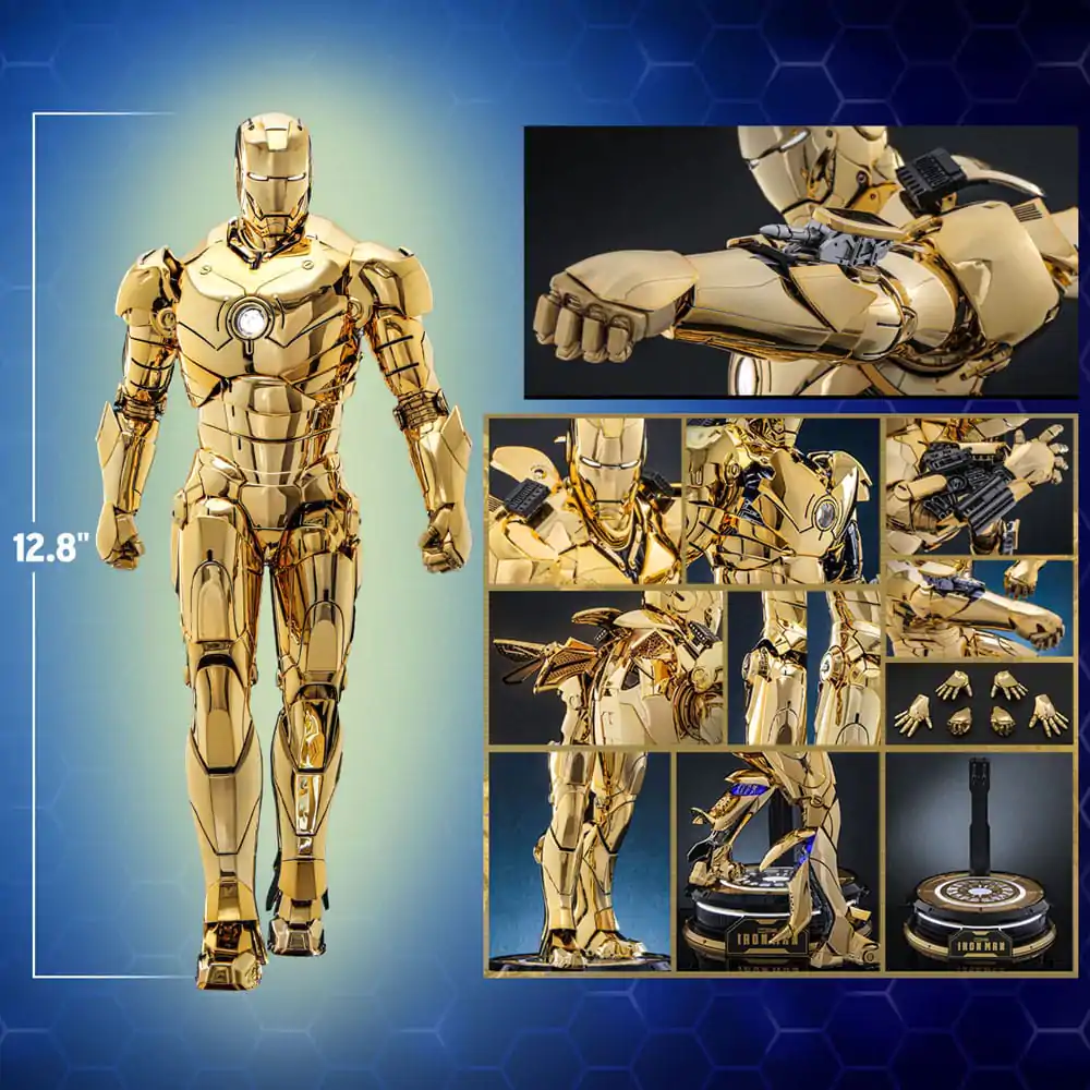 Iron Man Movie Masterpiece Diecast Figurka Akcji 1/6 Iron Man Mark III (Gold Color Version) Hot Toys Exclusive 33 cm zdjęcie produktu